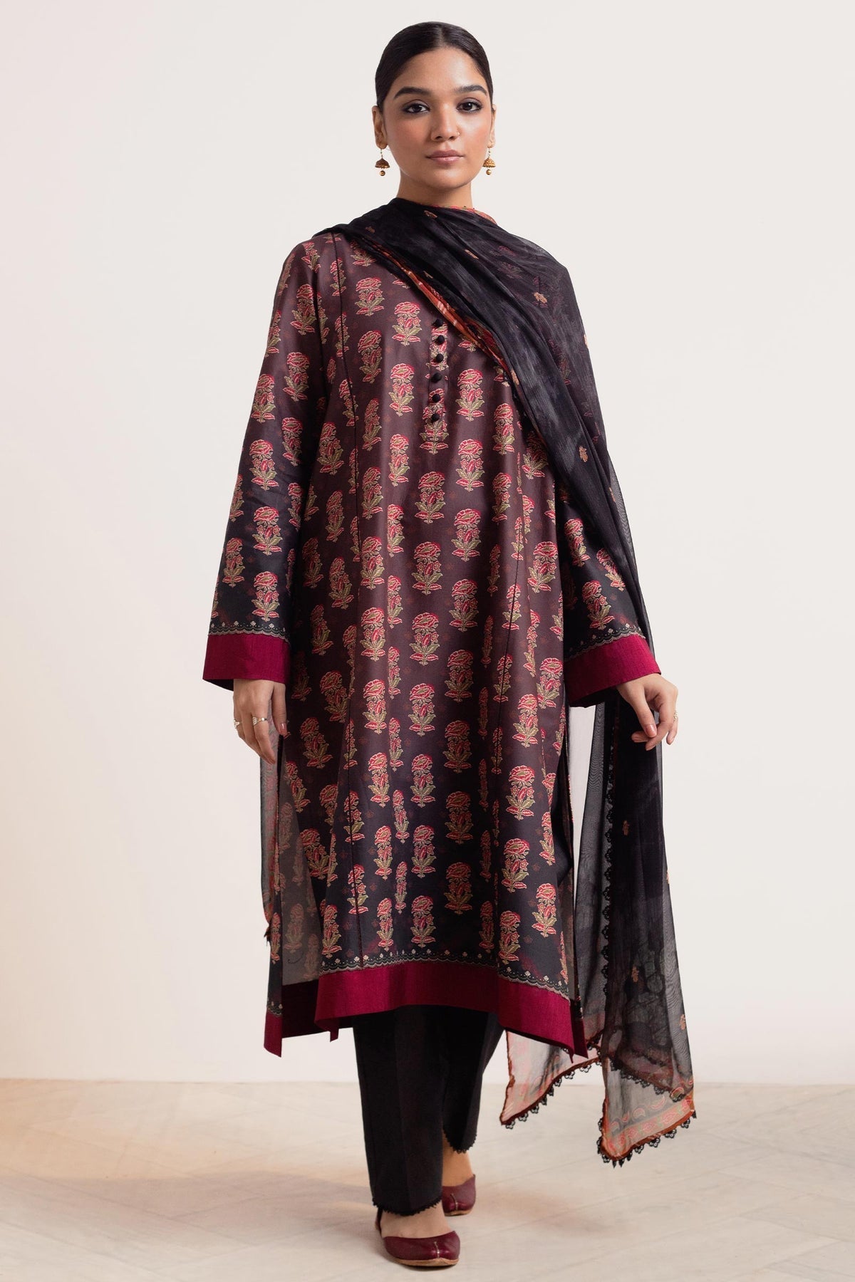 Zara Shahjahan | Coco Prints 24 | SURKH-D9 by Zara Shahjahan - Designer Dress - Type: Ladies Clothes - Available at Libayah - 100% Original