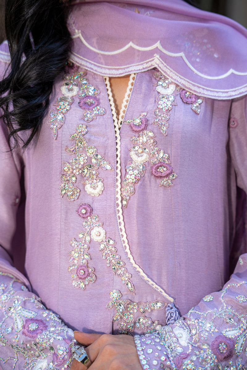 Wahaj M Khan | Pari Collection | Lilac Anarkali by Wahaj M Khan - Designer Dress  - Type : Ladies Clothes - Available at Libayah - 100% Original 