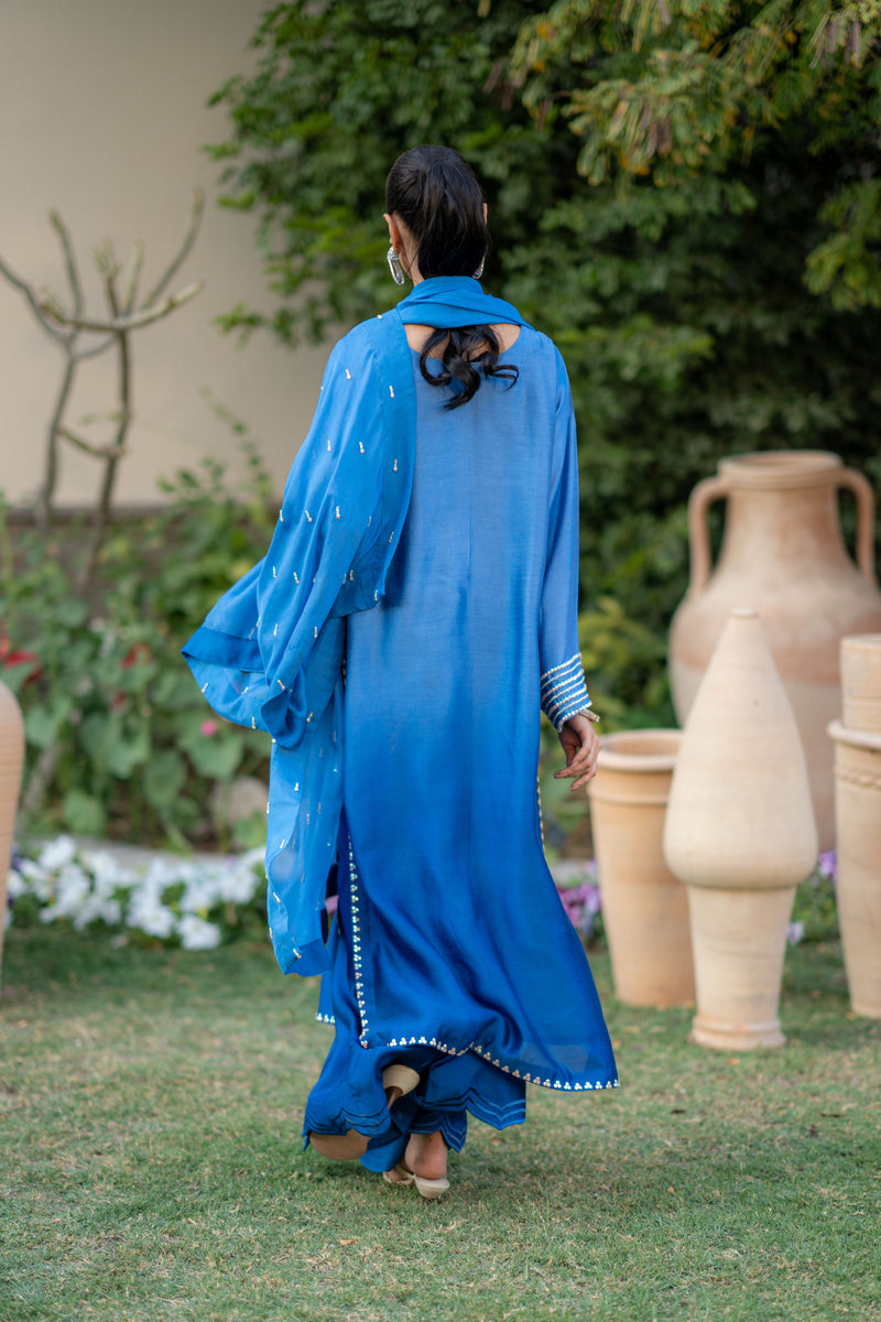 Wahaj M Khan | Pari Collection | Blue Shaded Sheesha Outfit by Wahaj M Khan - Designer Dress  - Type : Ladies Clothes - Available at Libayah - 100% Original 