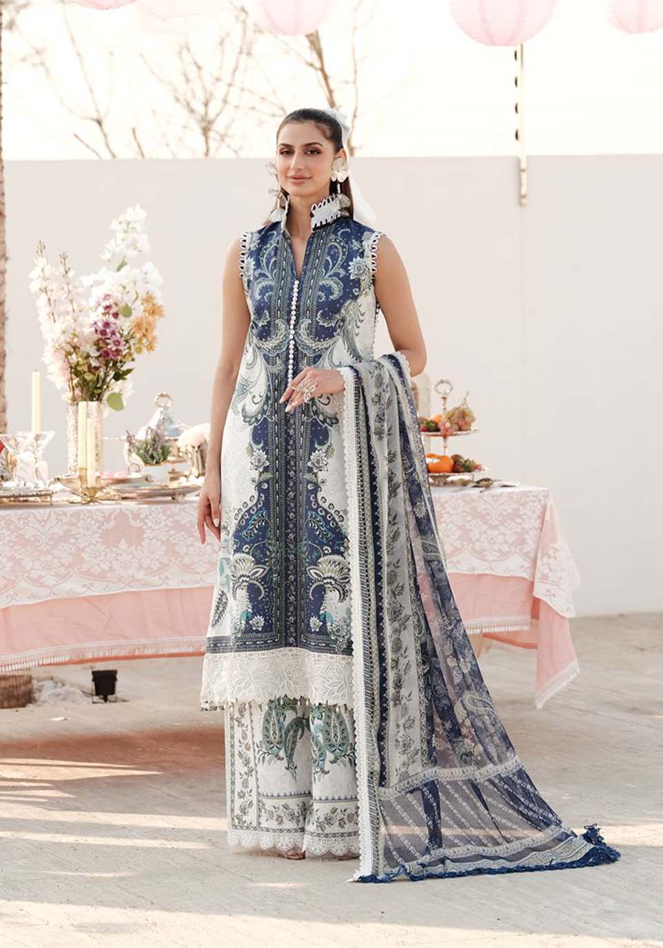 Zarqash | Luxe Lawn 24 | ZQ 10 by Zarqash - Designer Dress - Type: Ladies Clothes - Available at Libayah - 100% Original