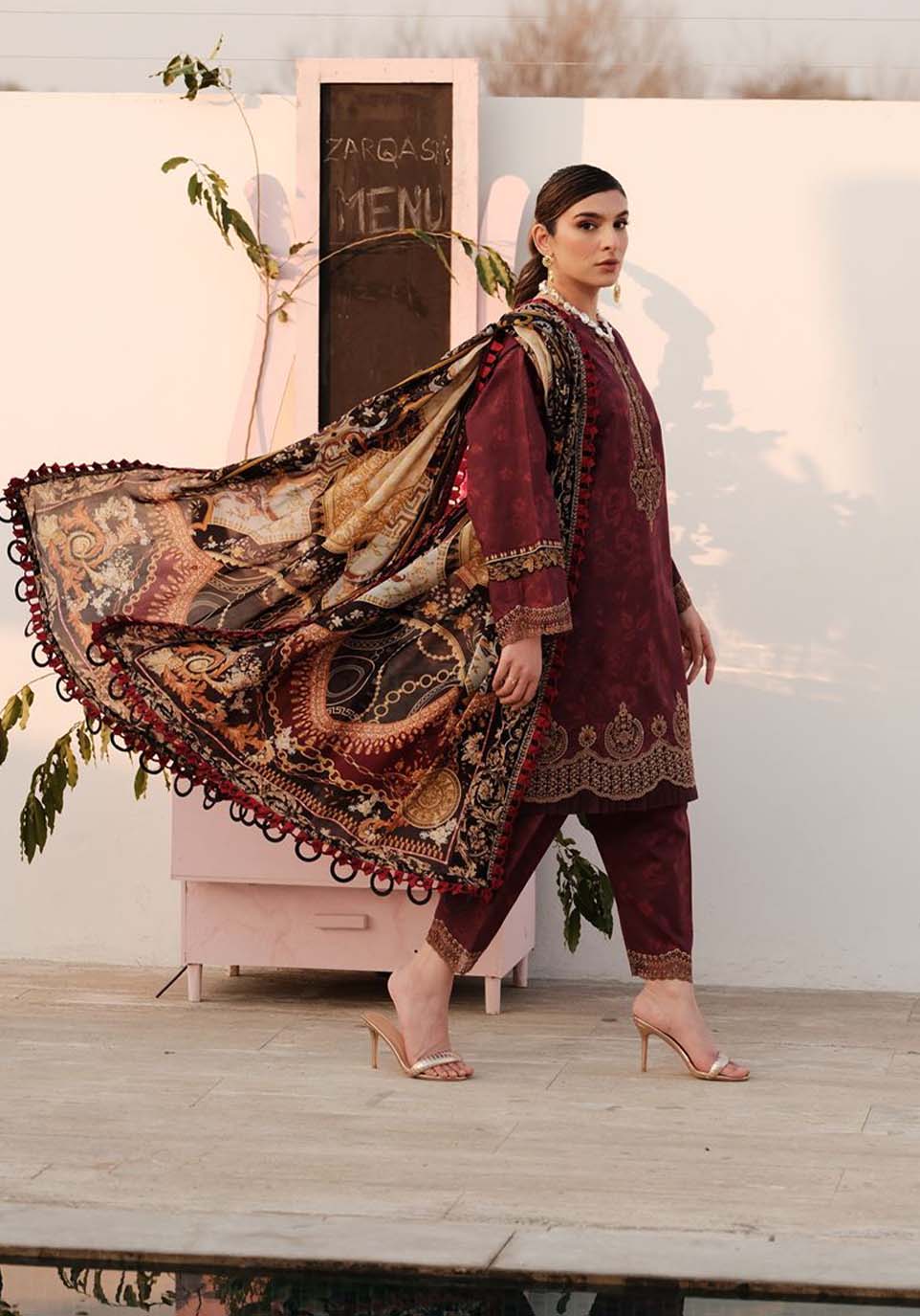 Zarqash | Luxe Lawn 24 | ZQ 6 by Zarqash - Designer Dress - Type: Ladies Clothes - Available at Libayah - 100% Original