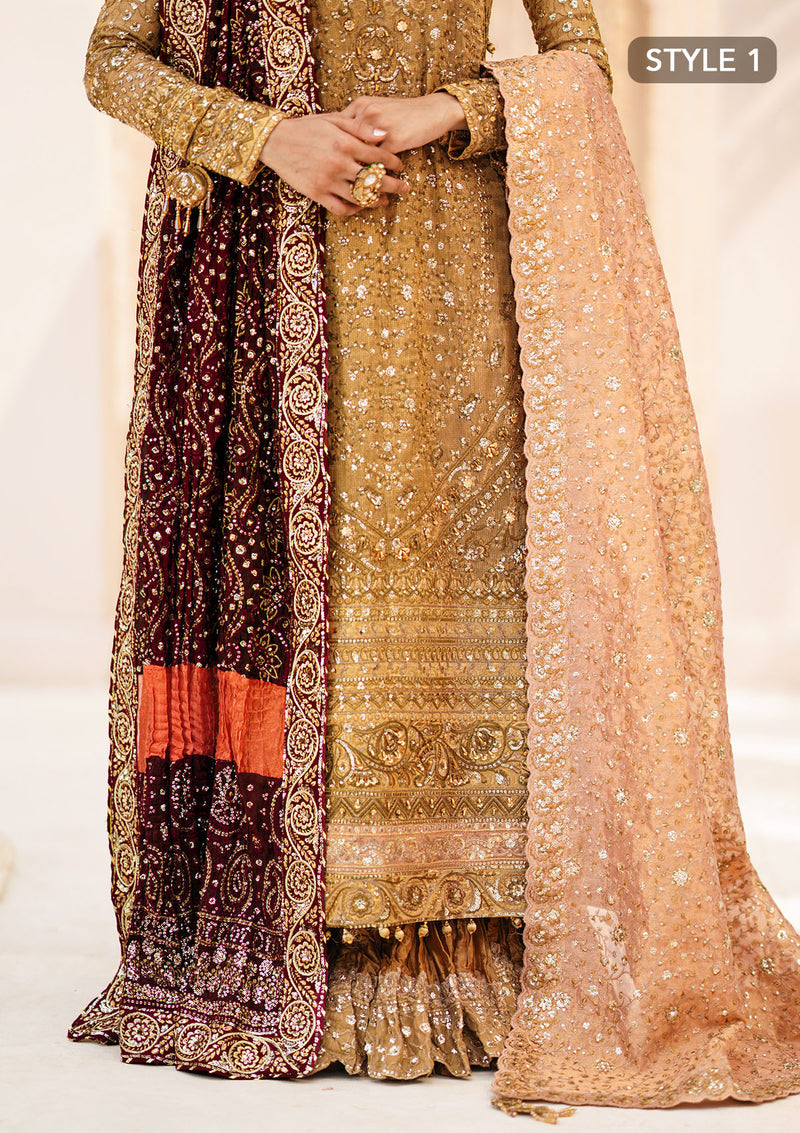 Aik Atelier | MAROON TUSSAR SILK CHUNRI SHAWL by Aik Atelier - Designer Dress - Type: Bridal - Available at Libayah - 100% Original