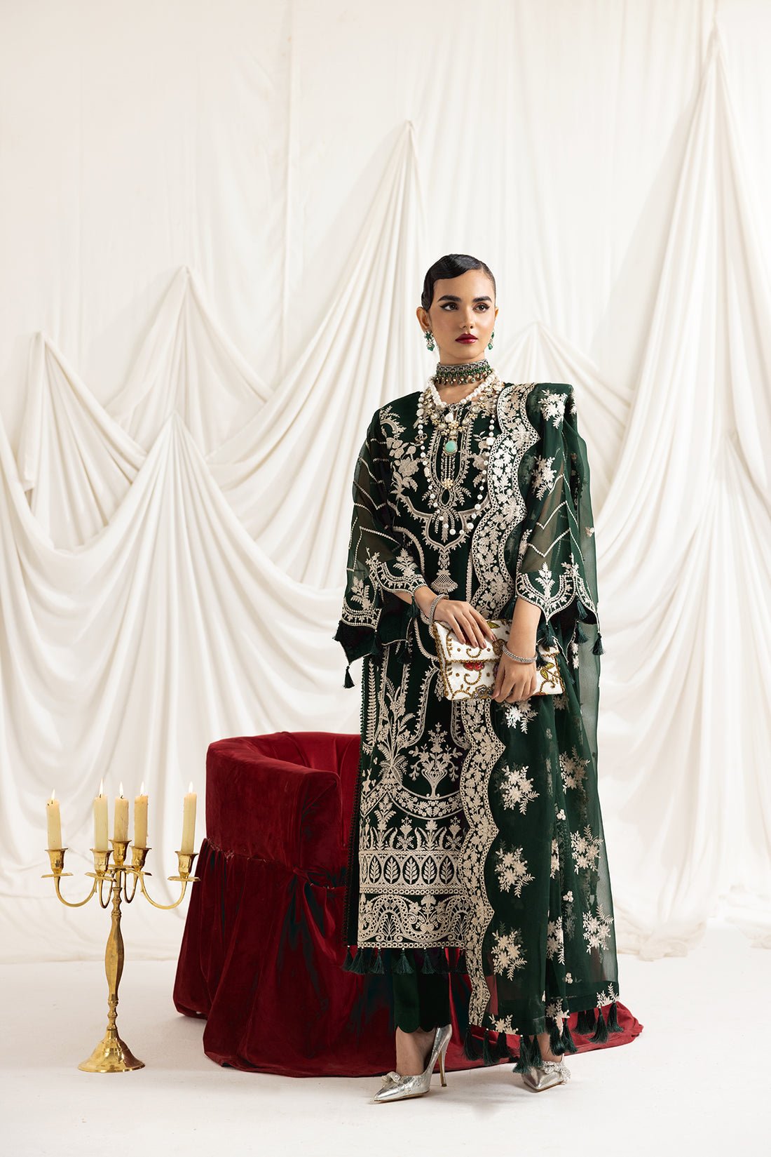 Alizeh | Formals Collection | Clara B (GREEN) by Alizeh - Designer Dress - Type: Ladies Clothes - Available at Libayah - 100% Original