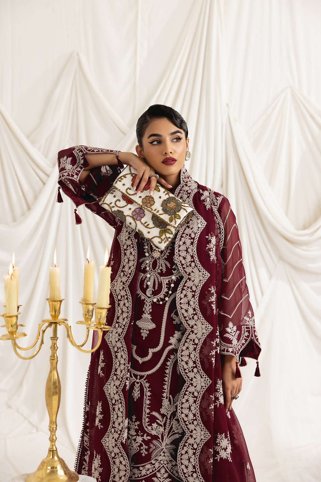Alizeh | Formals Collection | Clara C (MAROON) by Alizeh - Designer Dress - Type: Ladies Clothes - Available at Libayah - 100% Original