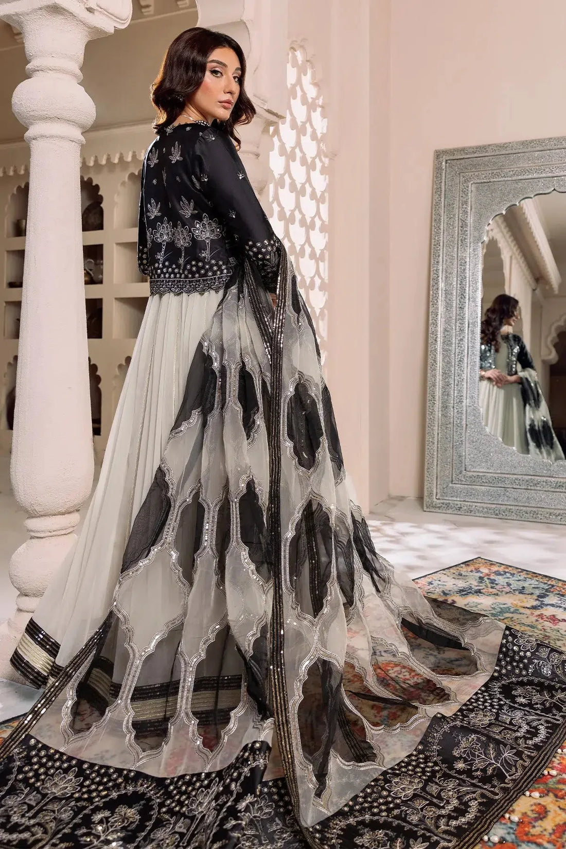 Alizeh | Formals Collection | Offwhite Black 4 piece - RTW1016 by Alizeh - Designer Dress - Type: Ladies Clothes - Available at Libayah - 100% Original