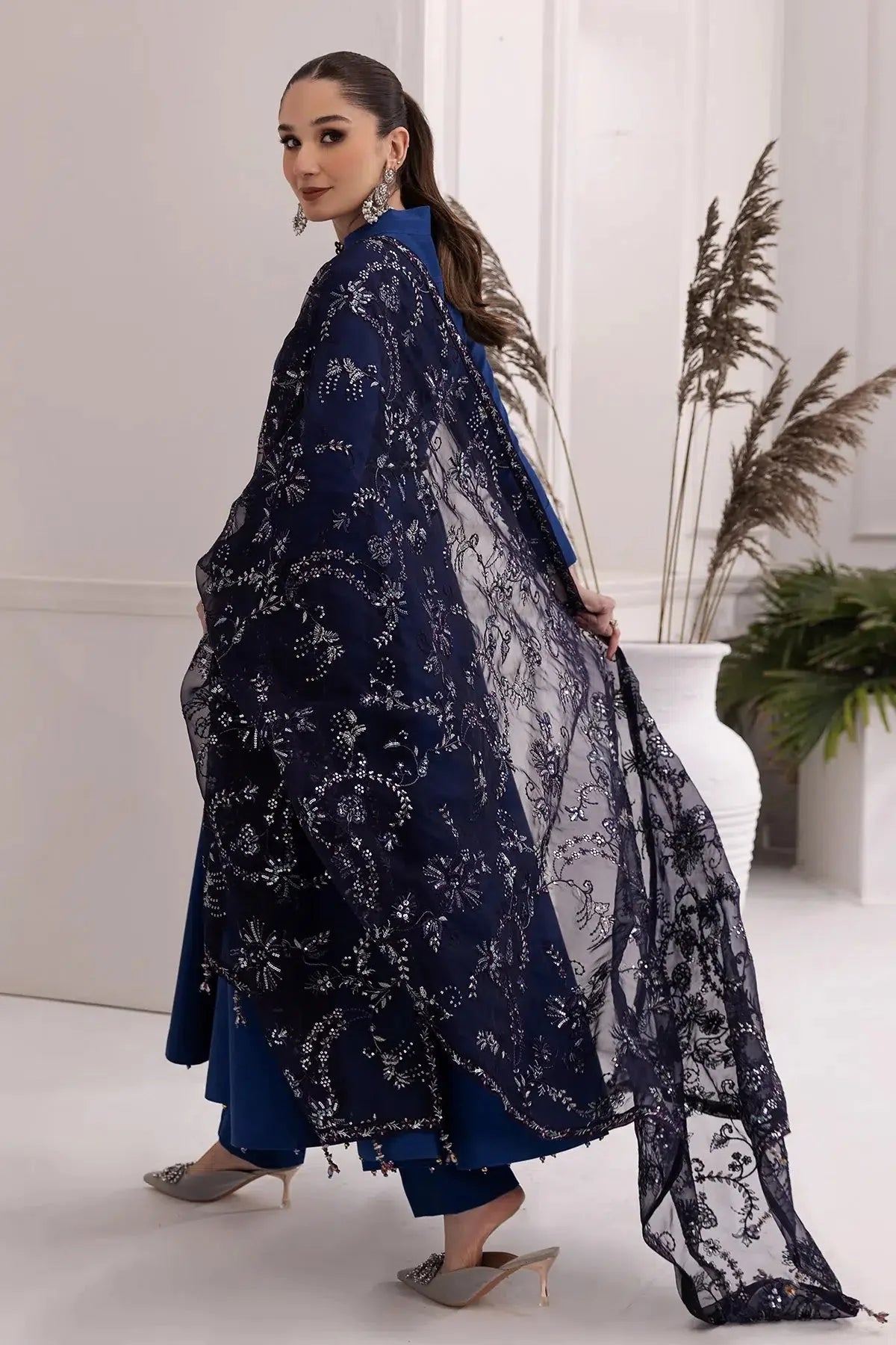 Alizeh | Formals Collection | Royal Blue Dress 3 piece - RTW1002 by Alizeh - Designer Dress - Type: Ladies Clothes - Available at Libayah - 100% Original