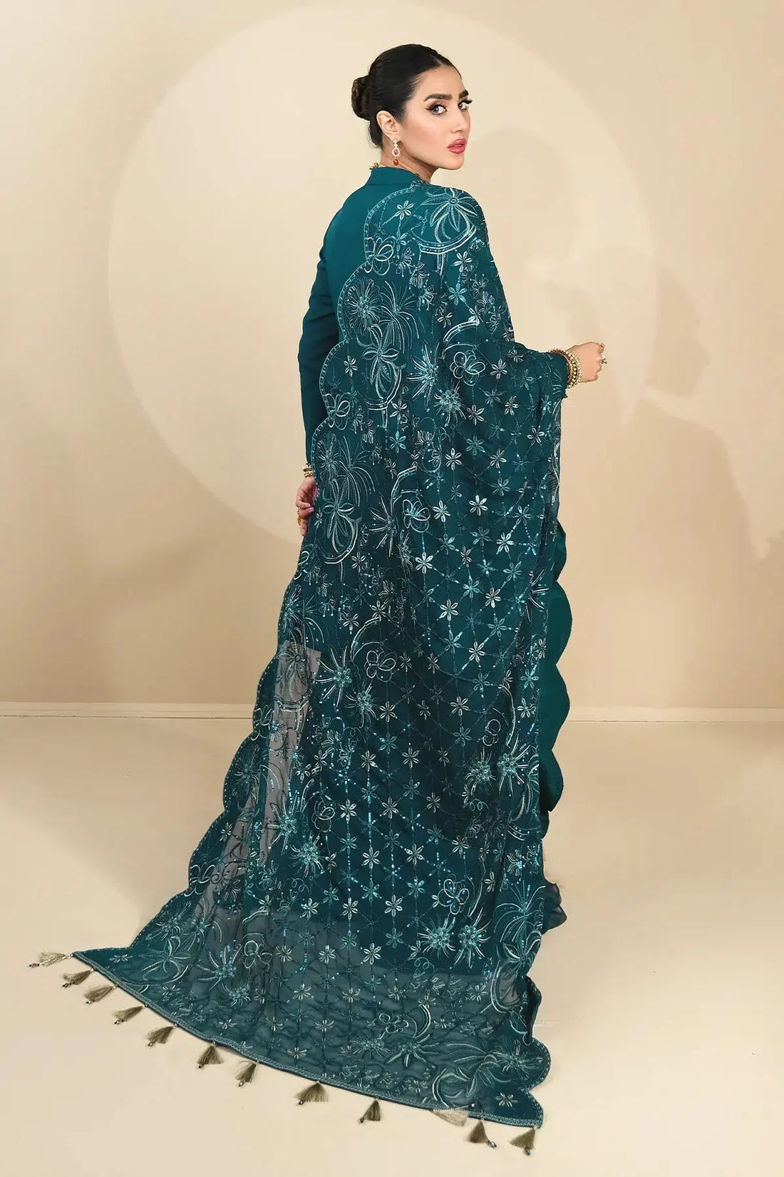 Alizeh | Formals Collection | Sea Green Peplum 3 piece - RTW1015 by Alizeh - Designer Dress - Type: Ladies Clothes - Available at Libayah - 100% Original