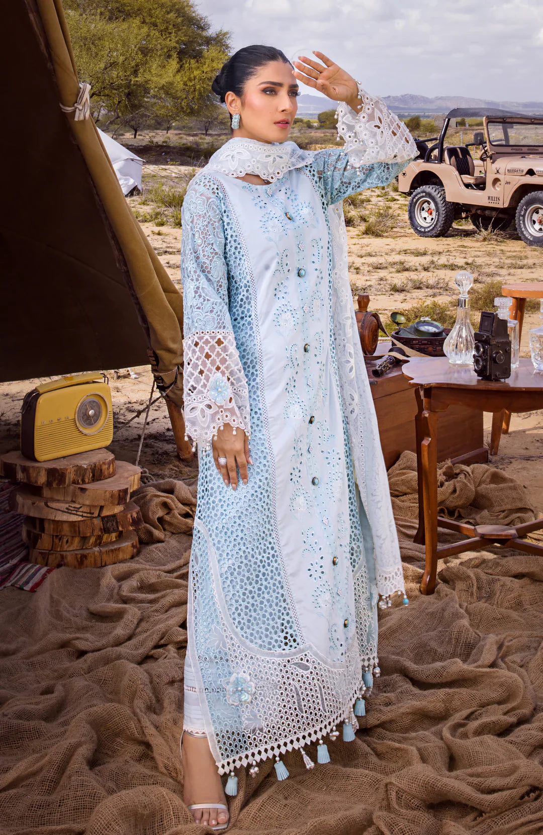 Alzohaib | Mahiymaan Luxury Lawn | MLL- Serene Skyline by Alzohaib - Designer Dress - Type: Ladies Clothes - Available at Libayah - 100% Original