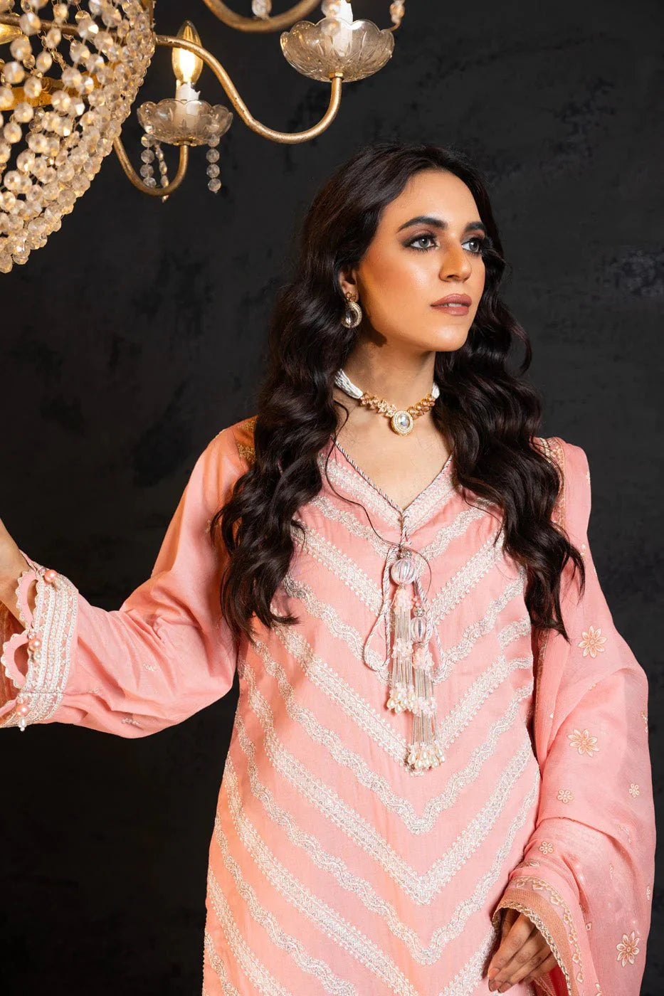 Alkaram | Spring Summer Festive 24 | Embroidered Lawn Light Pink by Alkaram - Designer Dress - Type: Ladies Clothes - Available at Libayah - 100% Original