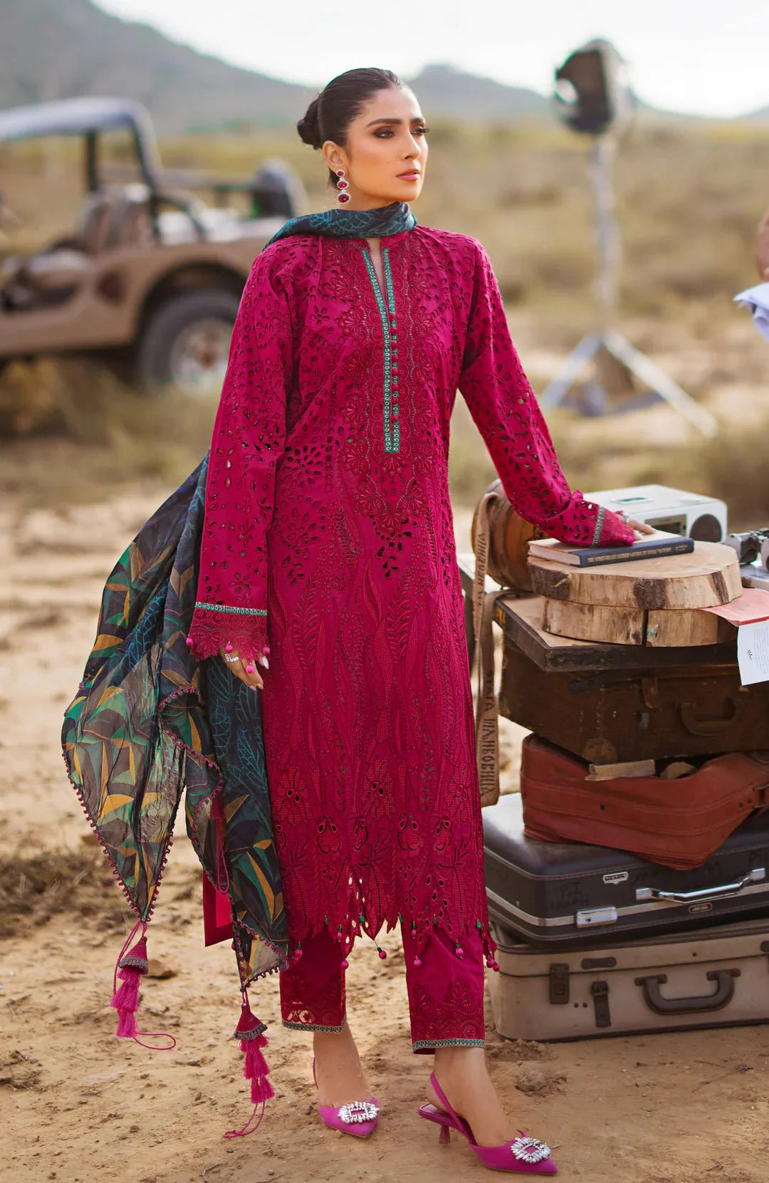 Alzohaib | Mahiymaan Luxury Lawn | MLL- Regal Rasberry by Alzohaib - Designer Dress - Type: Ladies Clothes - Available at Libayah - 100% Original