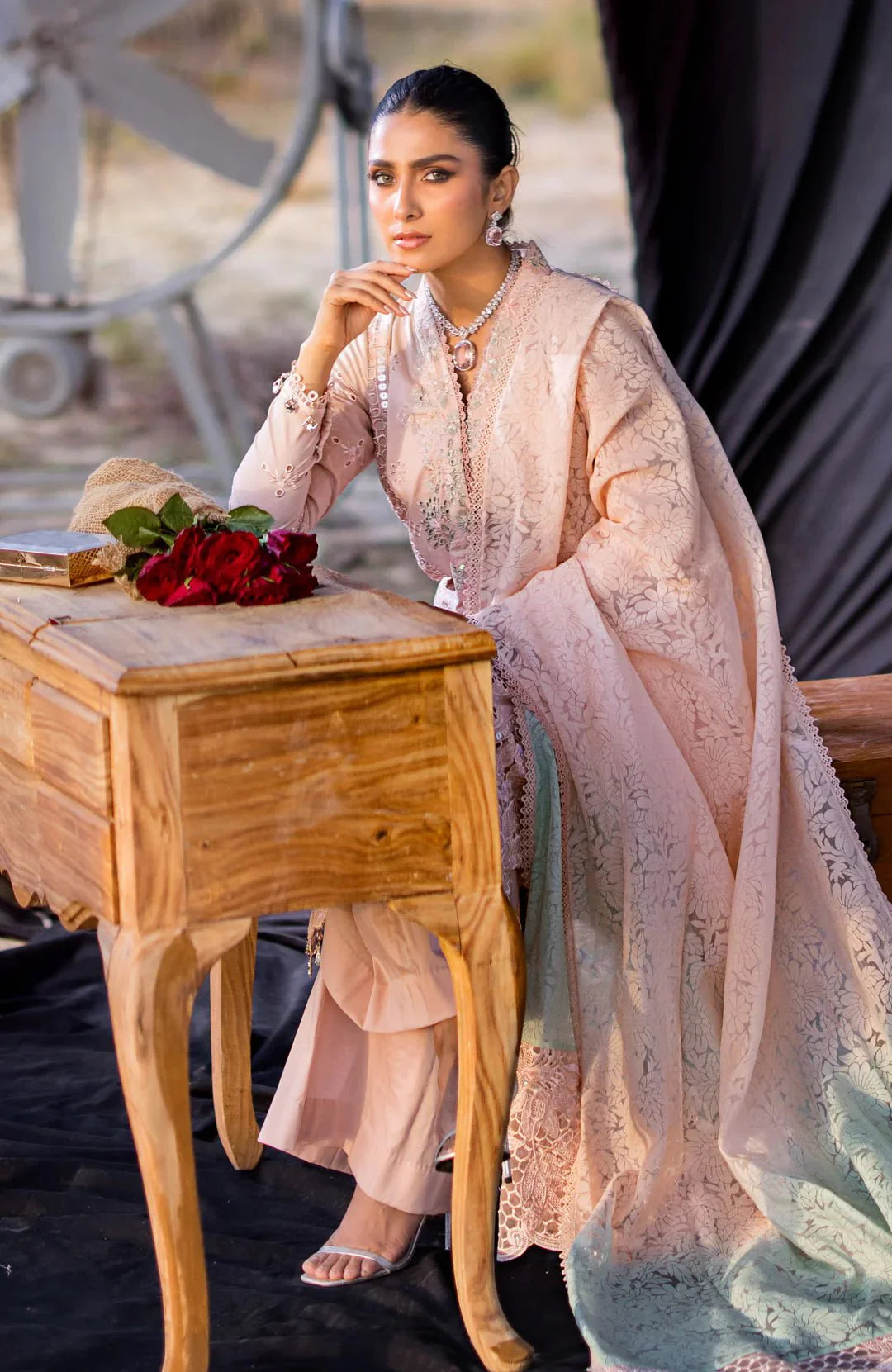 Alzohaib | Mahiymaan Luxury Lawn | MLL- Rose Gold by Alzohaib - Designer Dress - Type: Ladies Clothes - Available at Libayah - 100% Original