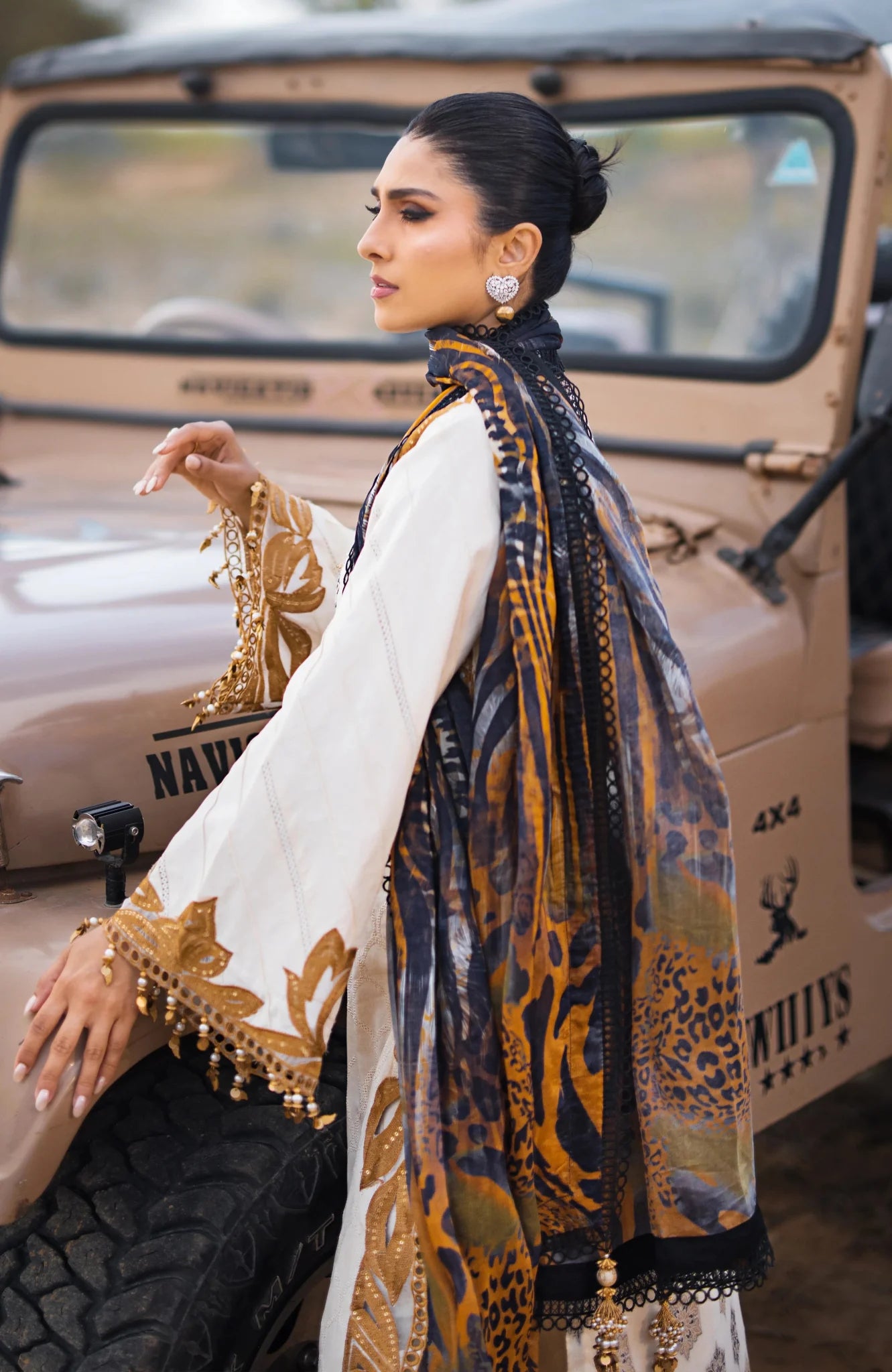 Alzohaib | Mahiymaan Luxury Lawn | MLL- Safri Splendor by Alzohaib - Designer Dress - Type: Ladies Clothes - Available at Libayah - 100% Original