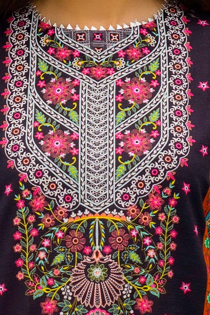 Gul Ahmed | Winter Collection 24 | Khaddar Suit with Printed Pashmina Dupatta AP-42030 by Gul Ahmed - Designer Dress - Type: Ladies Clothes - Available at Libayah - 100% Original
