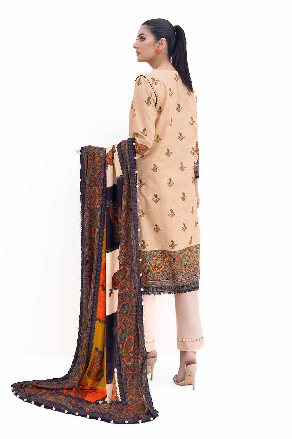 Gul Ahmed | Winter Collection 24 | Khaddar Suit with Printed Pashmina Dupatta AP-42031 by Gul Ahmed - Designer Dress - Type: Ladies Clothes - Available at Libayah - 100% Original