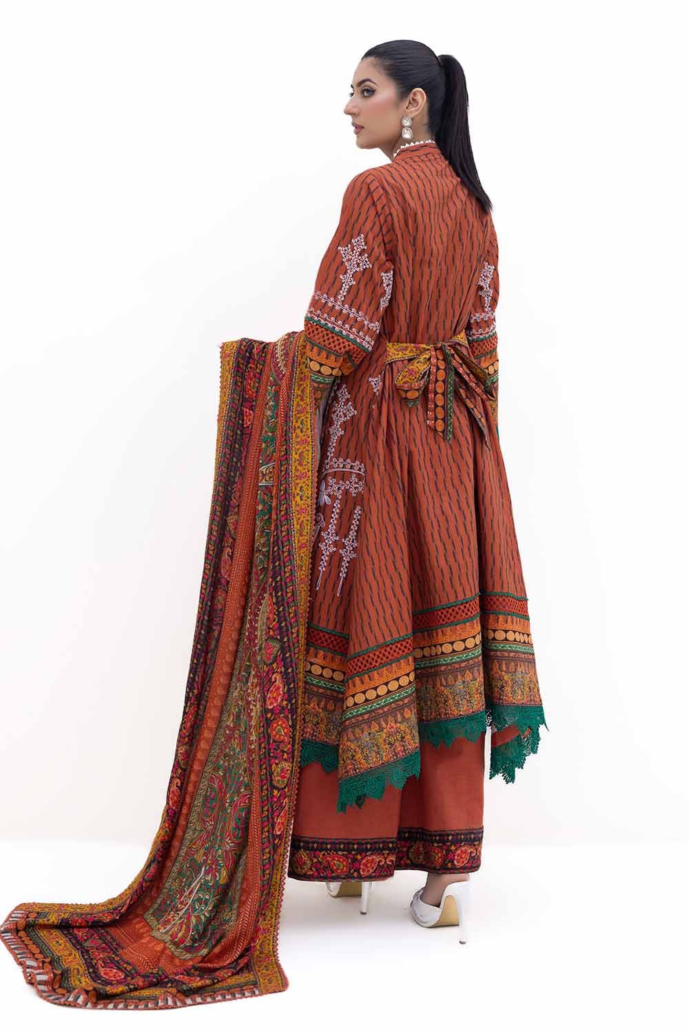 Gul Ahmed | Winter Collection 24 | Khaddar Suit with Printed Pashmina Dupatta AP-42048 by Gul Ahmed - Designer Dress - Type: Ladies Clothes - Available at Libayah - 100% Original
