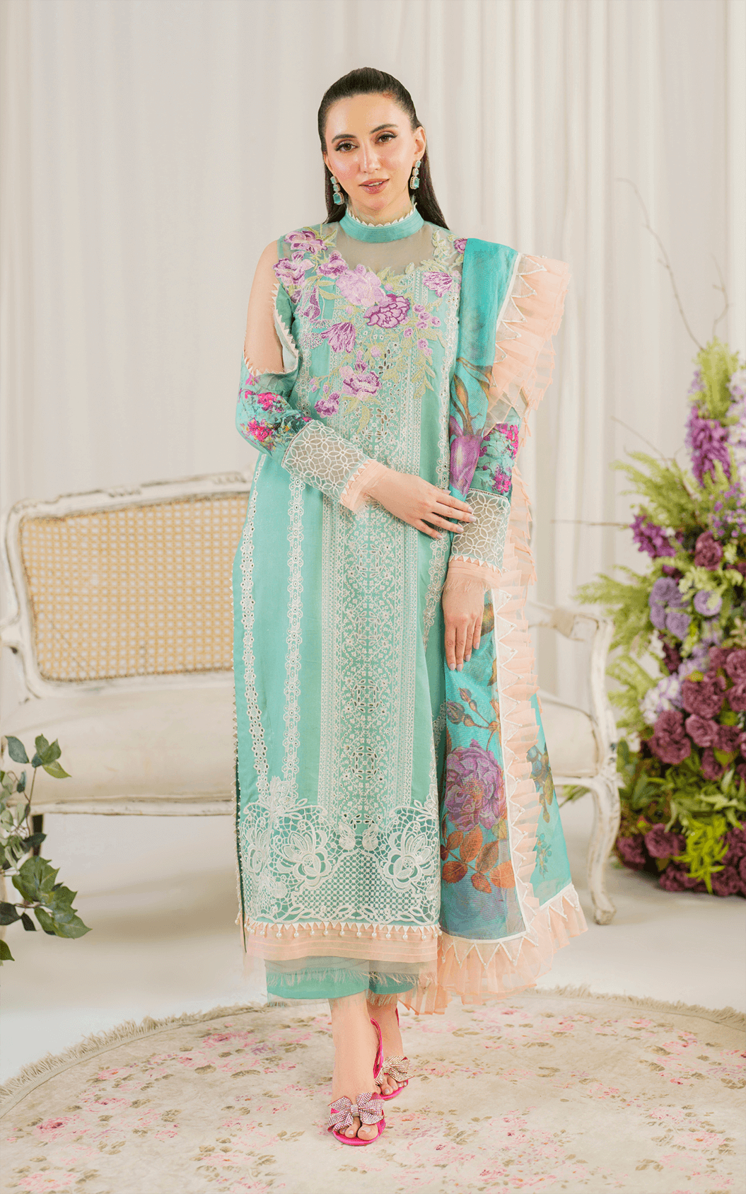 Asifa and Nabeel | Pretty in Pink Limited Edition | Water Lily (PP-3) by Asifa and Nabeel - Designer Dress - Type: Ladies Clothes - Available at Libayah - 100% Original