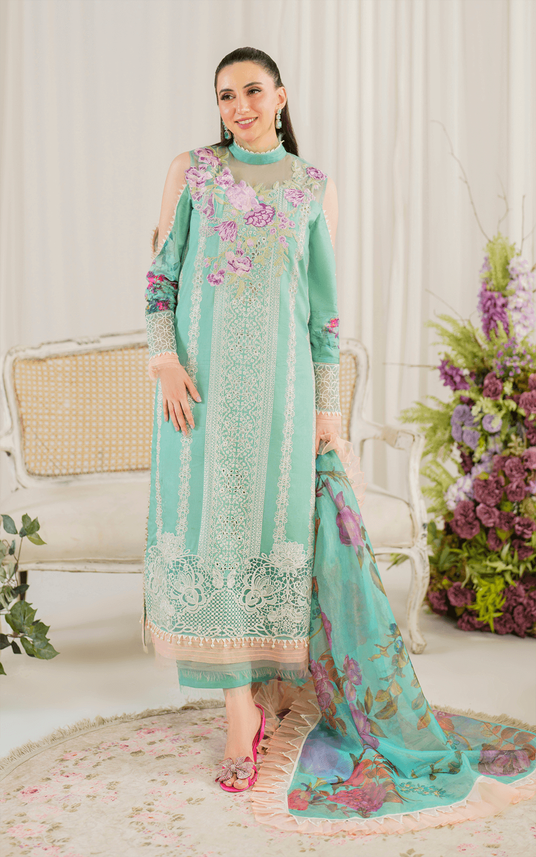 Asifa and Nabeel | Pretty in Pink Limited Edition | Water Lily (PP-3) by Asifa and Nabeel - Designer Dress - Type: Ladies Clothes - Available at Libayah - 100% Original