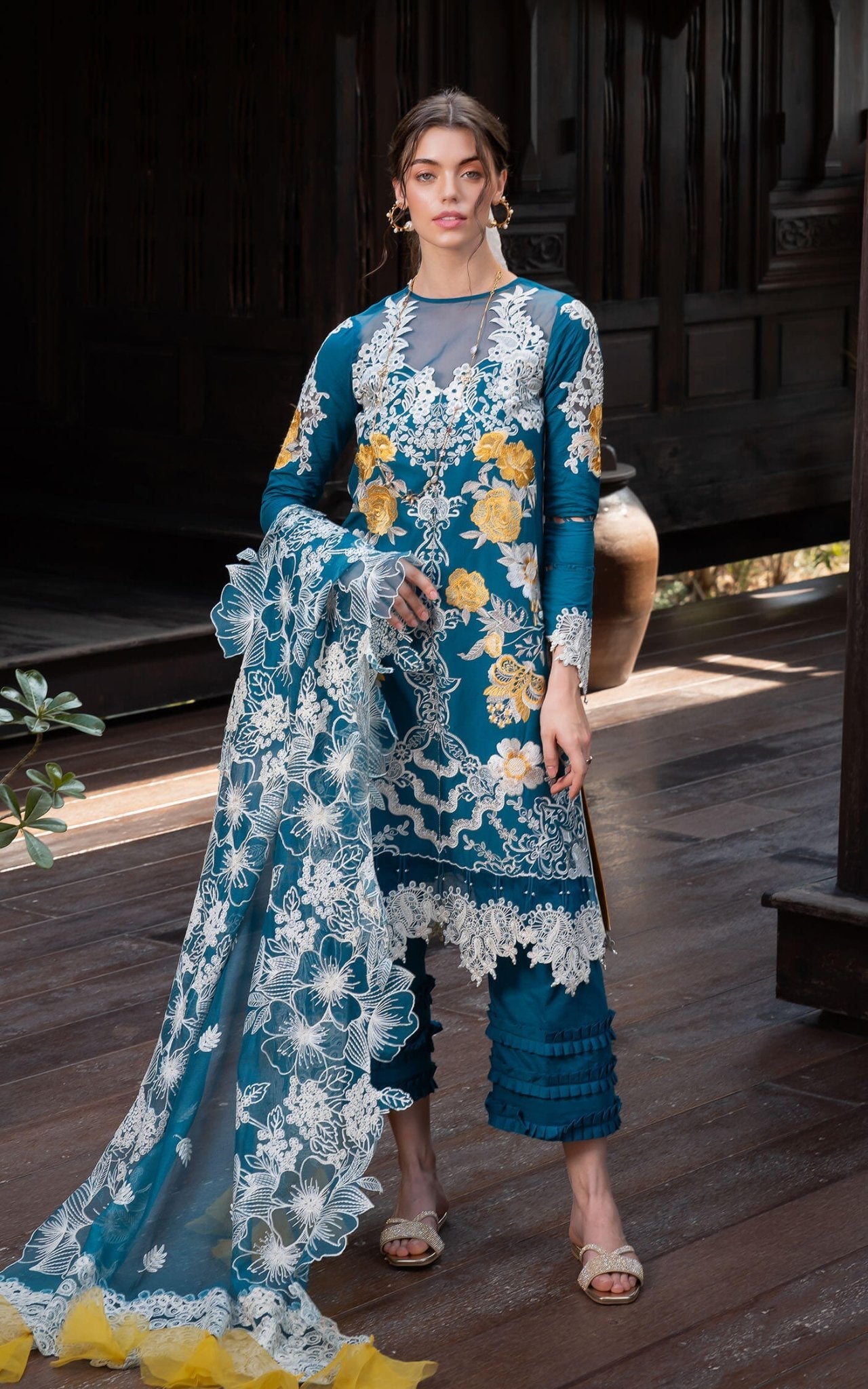 Asifa and Nabeel | Rosemary Ruffles 24 | Flora by Asifa and Nabeel - Designer Dress - Type: Ladies Clothes - Available at Libayah - 100% Original