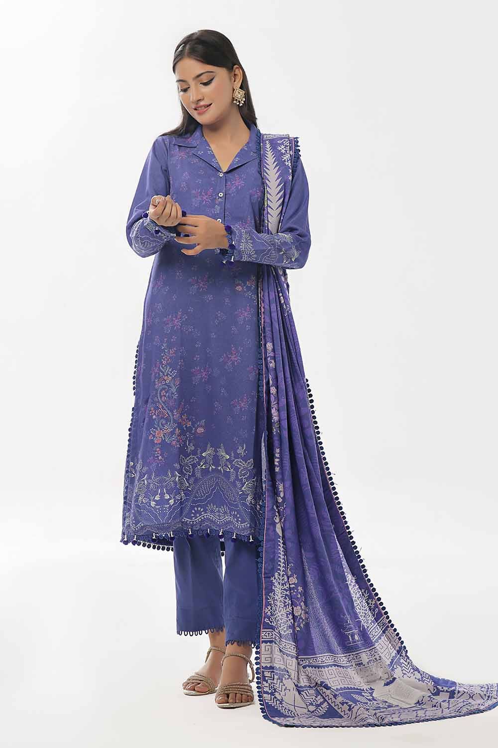 Gul Ahmed | Winter Collection 24 | Karandi Suit AY-42001 by Gul Ahmed - Designer Dress - Type: Ladies Clothes - Available at Libayah - 100% Original