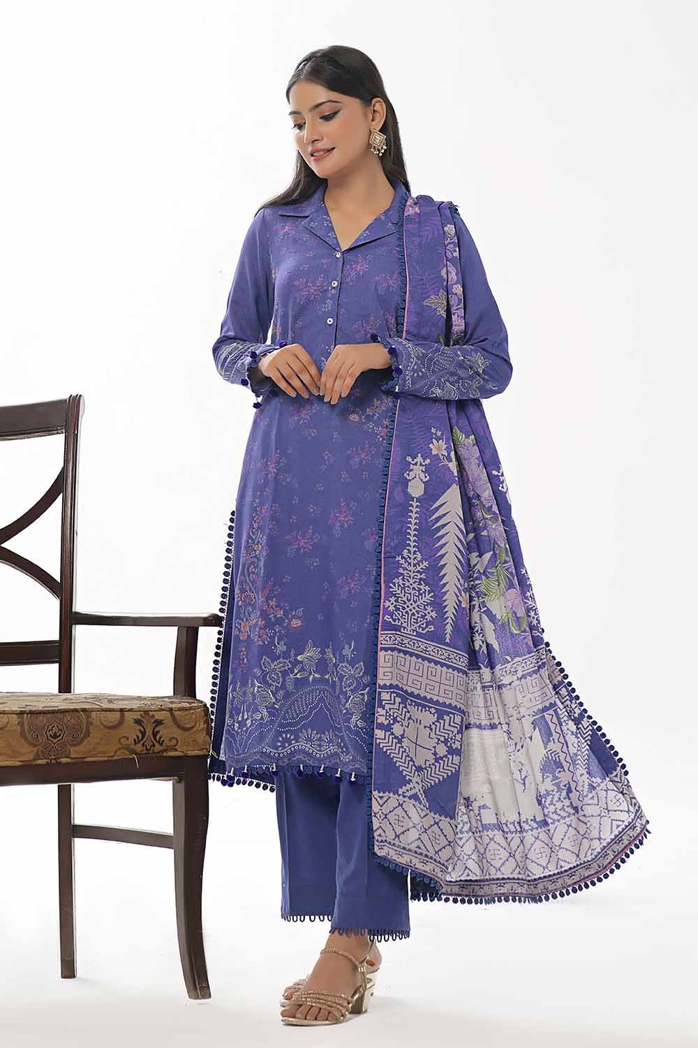 Gul Ahmed | Winter Collection 24 | Karandi Suit AY-42001 by Gul Ahmed - Designer Dress - Type: Ladies Clothes - Available at Libayah - 100% Original
