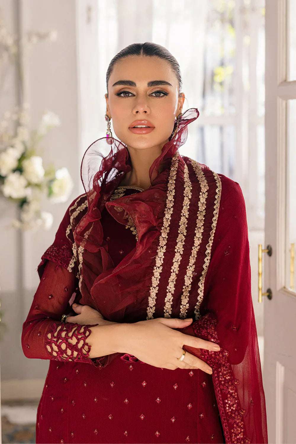 Azure | Ensembles Embroidered Formals | Garnet Glam by Azure - Designer Dress - Type: Ladies Clothes - Available at Libayah - 100% Original