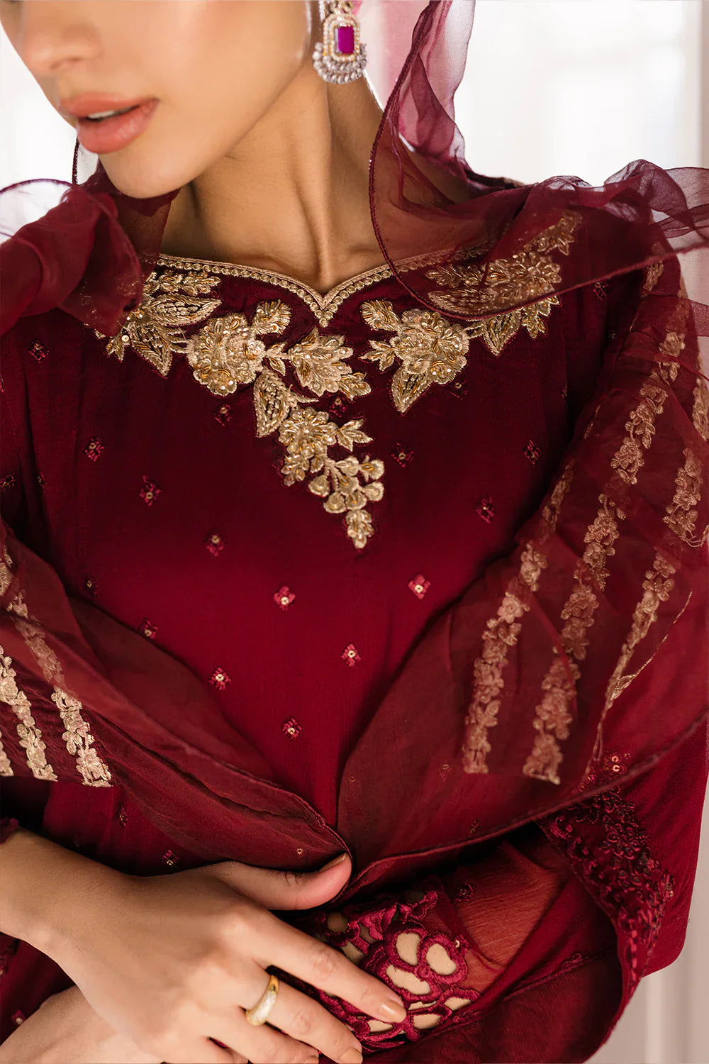 Azure | Ensembles Embroidered Formals | Garnet Glam by Azure - Designer Dress - Type: Ladies Clothes - Available at Libayah - 100% Original