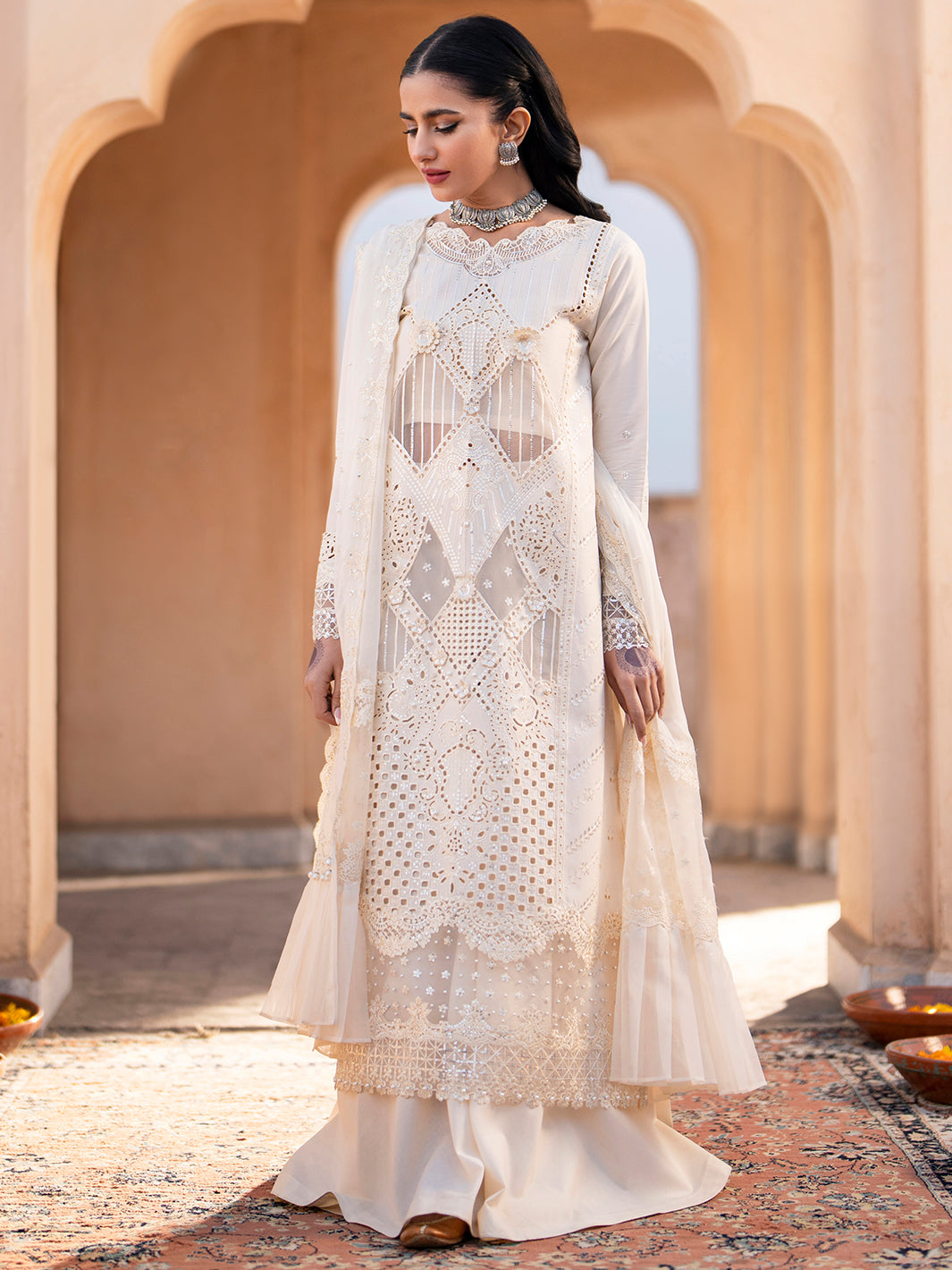 Binilyas | Dilbaro Embroidered Festive Lawn 24 | 401-A by Bin Ilyas - Designer Dress - Type: Ladies Clothes - Available at Libayah - 100% Original