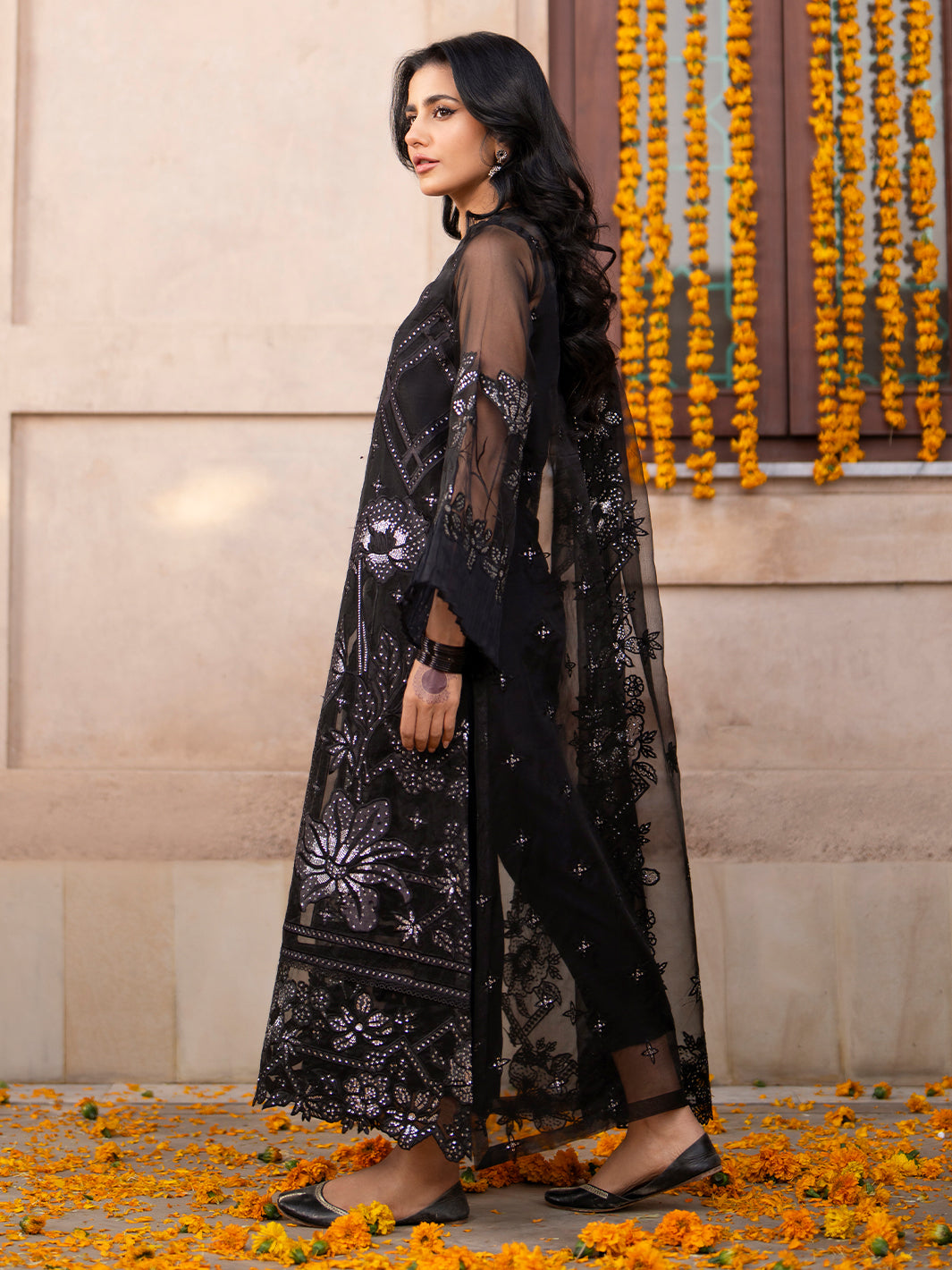 Binilyas | Dilbaro Embroidered Festive Lawn 24 | 402-A by Bin Ilyas - Designer Dress - Type: Ladies Clothes - Available at Libayah - 100% Original