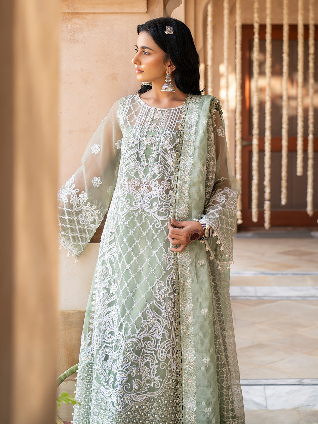 Binilyas | Dilbaro Embroidered Festive Lawn 24 | 403-A by Bin Ilyas - Designer Dress - Type: Ladies Clothes - Available at Libayah - 100% Original