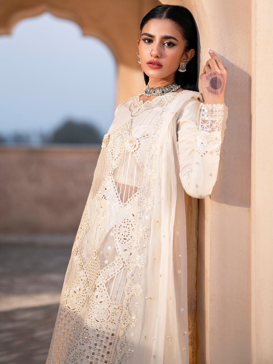 Binilyas | Dilbaro Embroidered Festive Lawn 24 | 401-A by Bin Ilyas - Designer Dress - Type: Ladies Clothes - Available at Libayah - 100% Original