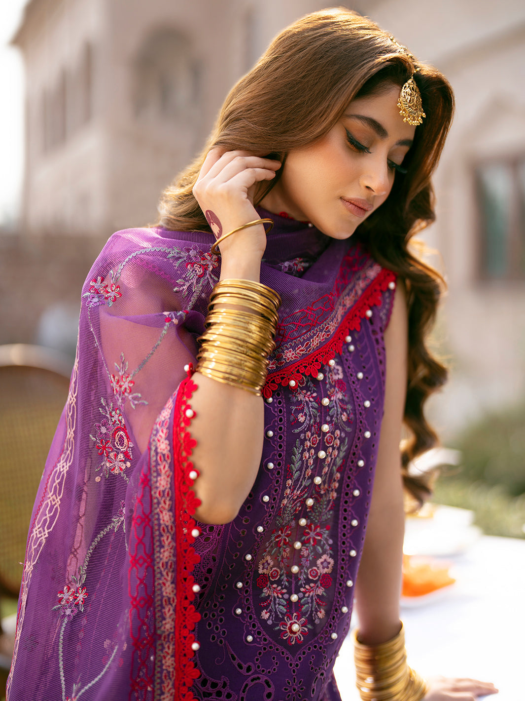 Binilyas | Dilbaro Embroidered Festive Lawn 24 | 404-A by Bin Ilyas - Designer Dress - Type: Ladies Clothes - Available at Libayah - 100% Original