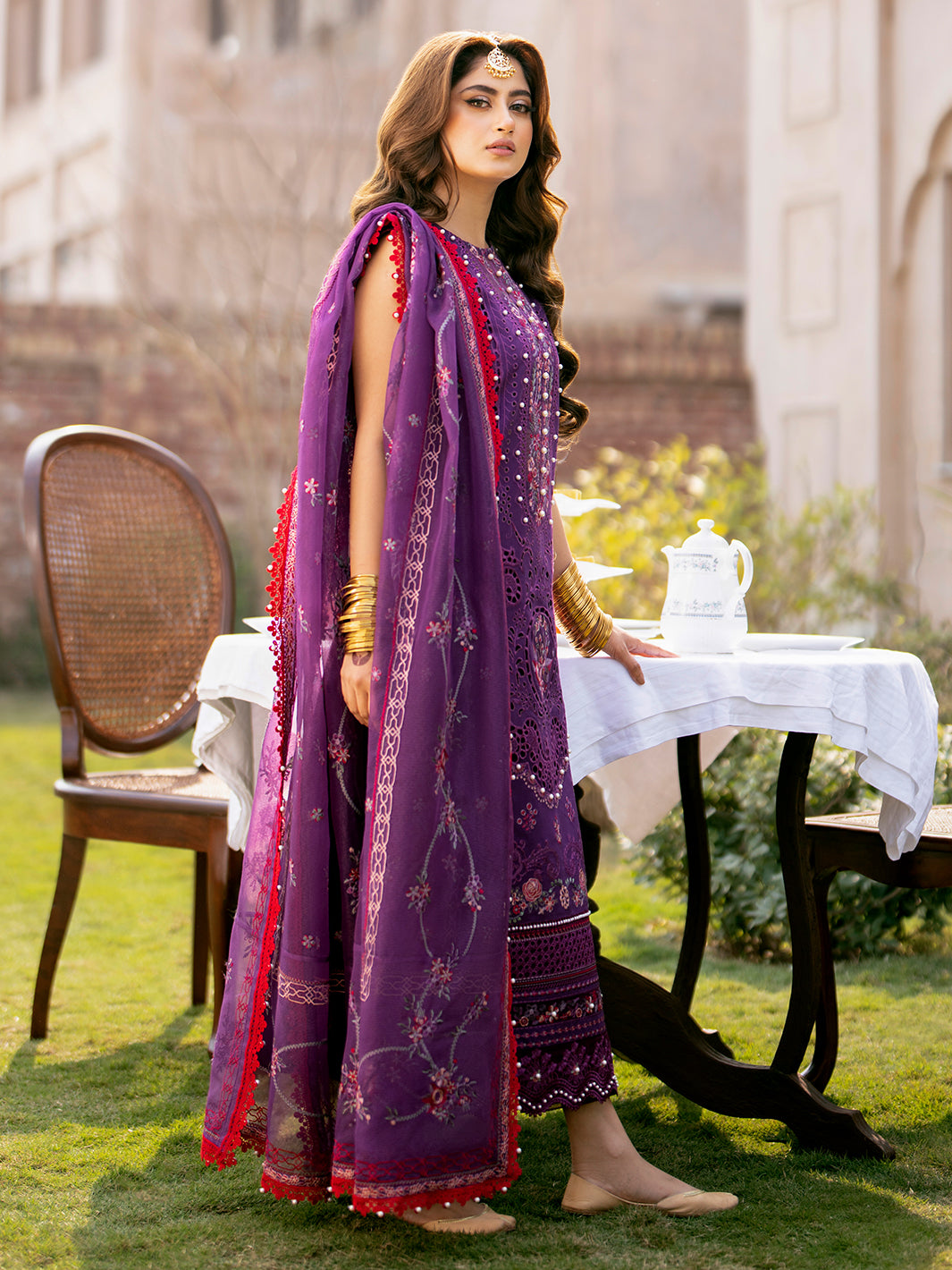 Binilyas | Dilbaro Embroidered Festive Lawn 24 | 404-A by Bin Ilyas - Designer Dress - Type: Ladies Clothes - Available at Libayah - 100% Original