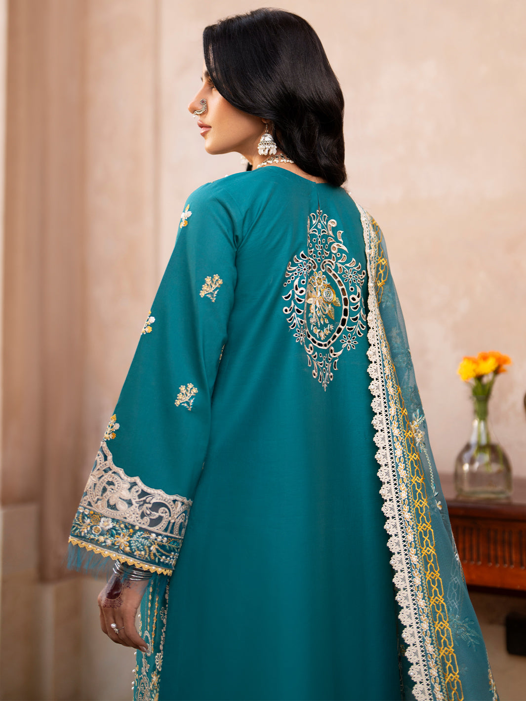 Binilyas | Dilbaro Embroidered Festive Lawn 24 | 404-B by Bin Ilyas - Designer Dress - Type: Ladies Clothes - Available at Libayah - 100% Original