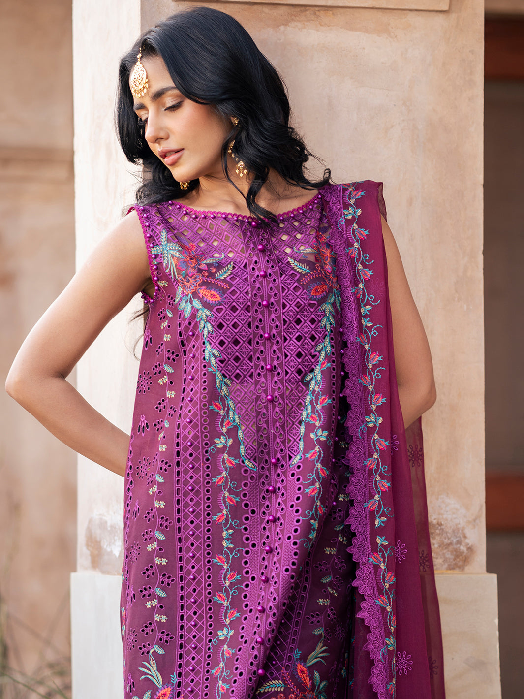 Binilyas | Dilbaro Embroidered Festive Lawn 24 | 405-B by Bin Ilyas - Designer Dress - Type: Ladies Clothes - Available at Libayah - 100% Original
