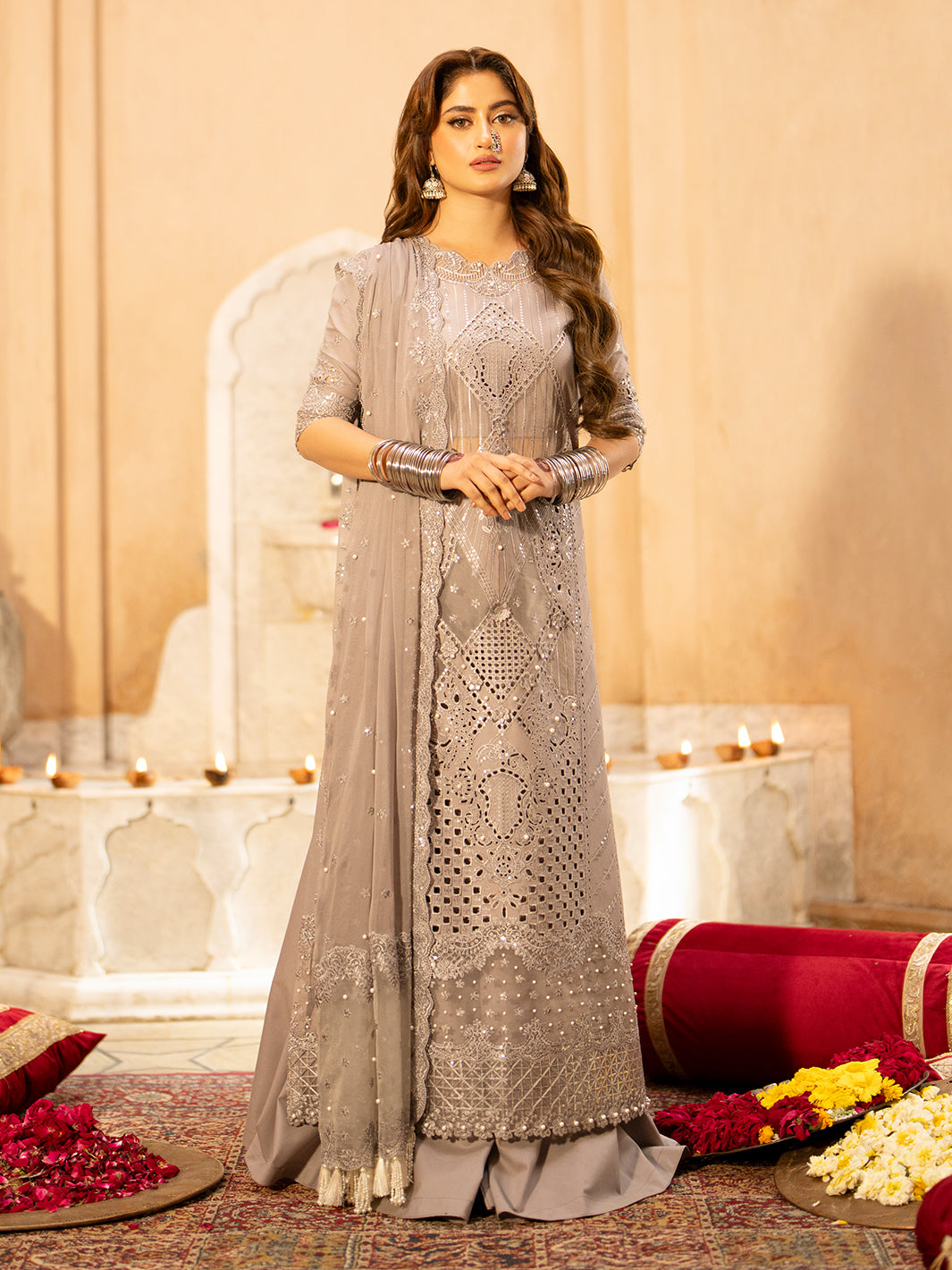 Binilyas | Dilbaro Embroidered Festive Lawn 24 | 401-B by Bin Ilyas - Designer Dress - Type: Ladies Clothes - Available at Libayah - 100% Original