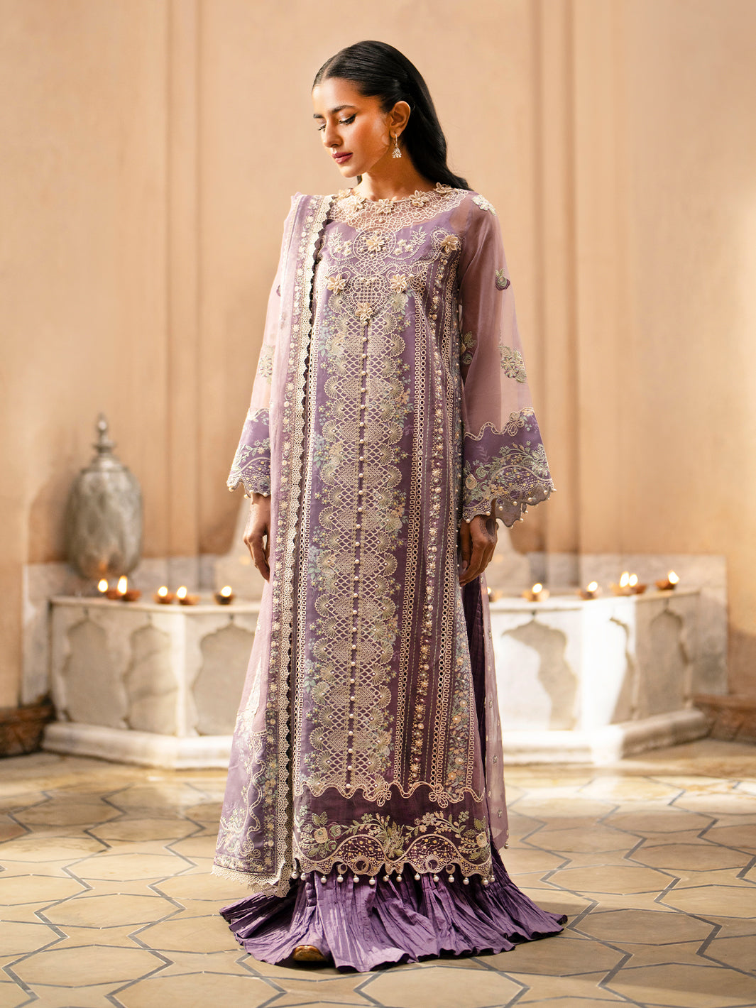 Binilyas | Dilbaro Embroidered Festive Lawn 24 | 406-A by Bin Ilyas - Designer Dress - Type: Ladies Clothes - Available at Libayah - 100% Original
