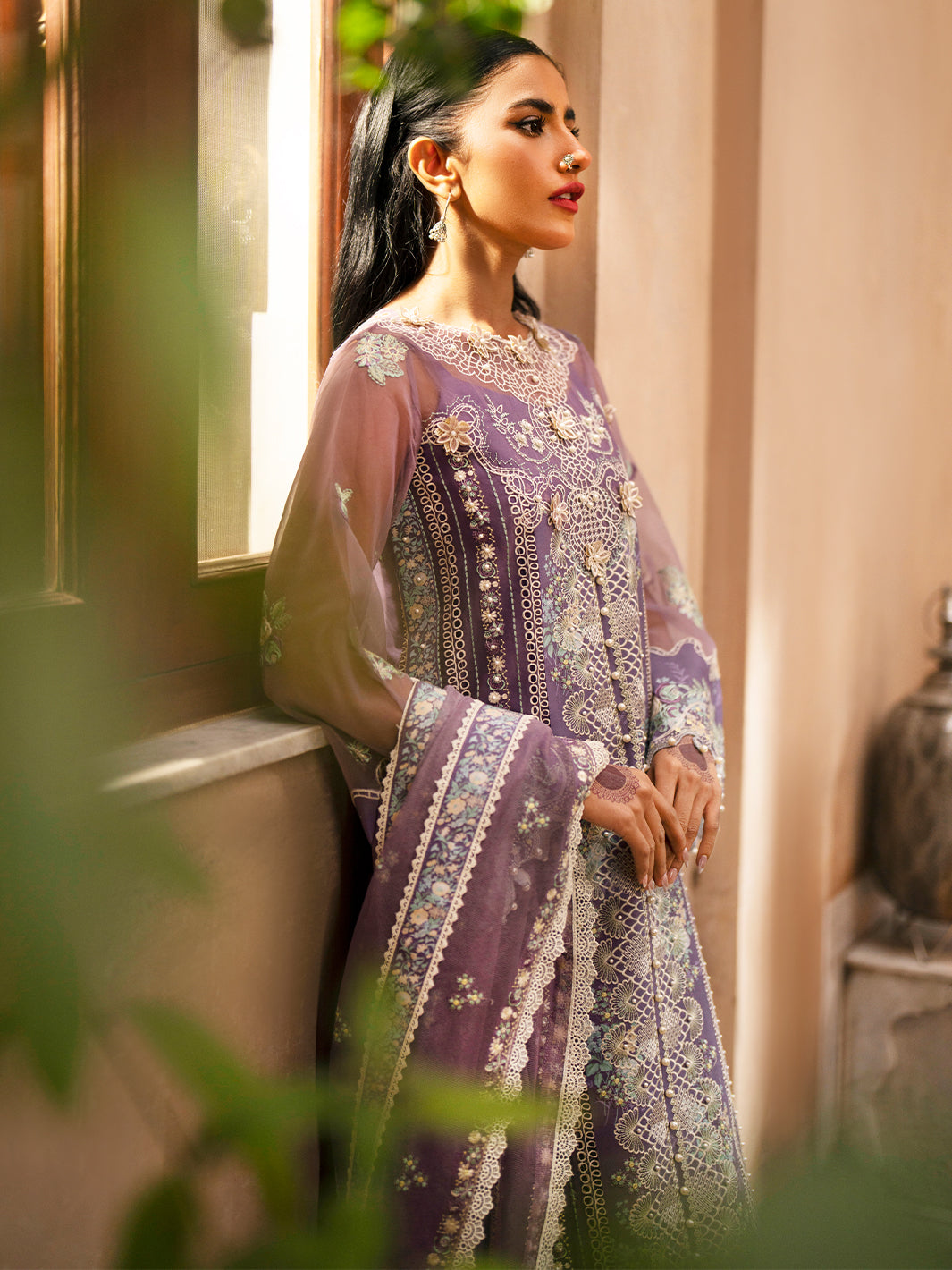 Binilyas | Dilbaro Embroidered Festive Lawn 24 | 406-A by Bin Ilyas - Designer Dress - Type: Ladies Clothes - Available at Libayah - 100% Original