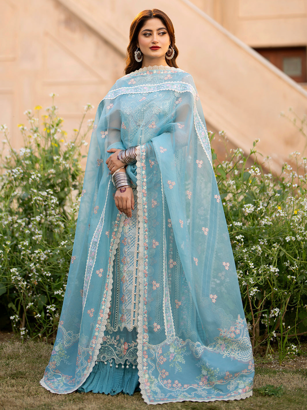Binilyas | Dilbaro Embroidered Festive Lawn 24 | 406-B by Bin Ilyas - Designer Dress - Type: Ladies Clothes - Available at Libayah - 100% Original