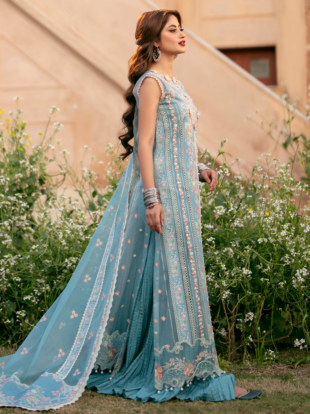 Binilyas | Dilbaro Embroidered Festive Lawn 24 | 406-B by Bin Ilyas - Designer Dress - Type: Ladies Clothes - Available at Libayah - 100% Original