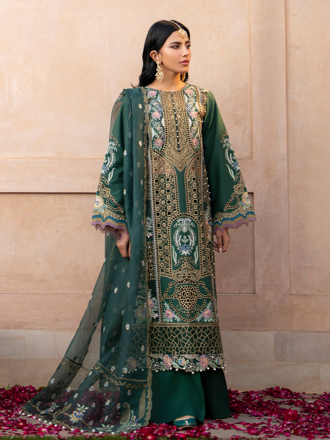 Binilyas | Dilbaro Embroidered Festive Lawn 24 | 407-A by Bin Ilyas - Designer Dress - Type: Ladies Clothes - Available at Libayah - 100% Original