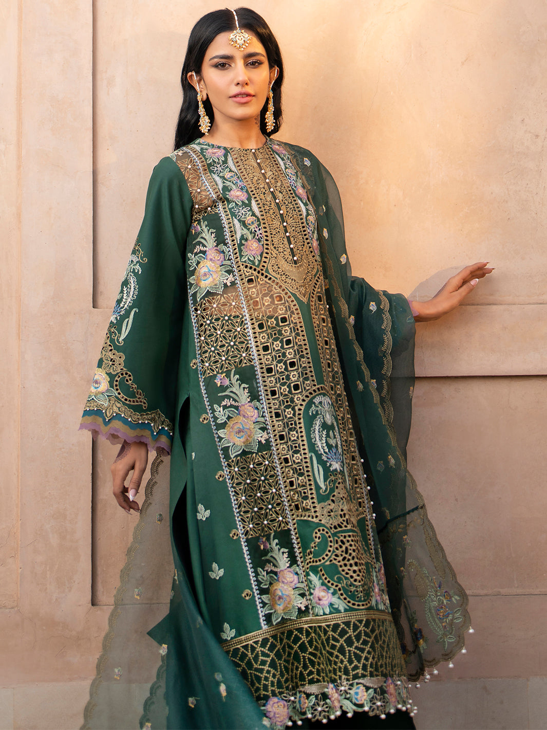 Binilyas | Dilbaro Embroidered Festive Lawn 24 | 407-A by Bin Ilyas - Designer Dress - Type: Ladies Clothes - Available at Libayah - 100% Original