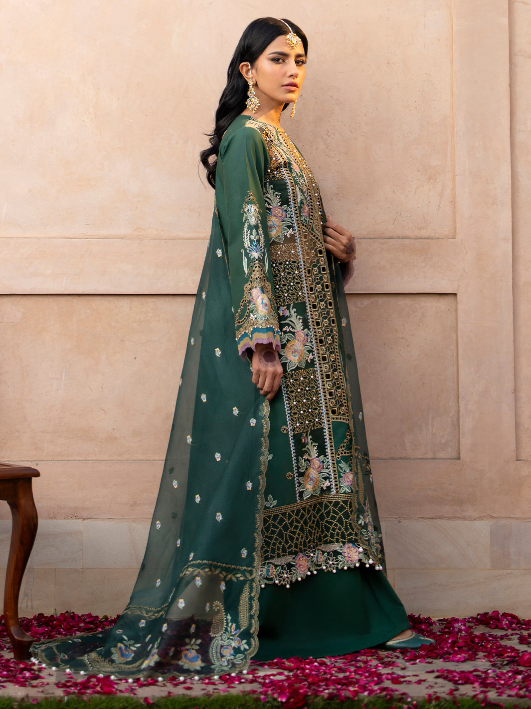 Binilyas | Dilbaro Embroidered Festive Lawn 24 | 407-A by Bin Ilyas - Designer Dress - Type: Ladies Clothes - Available at Libayah - 100% Original