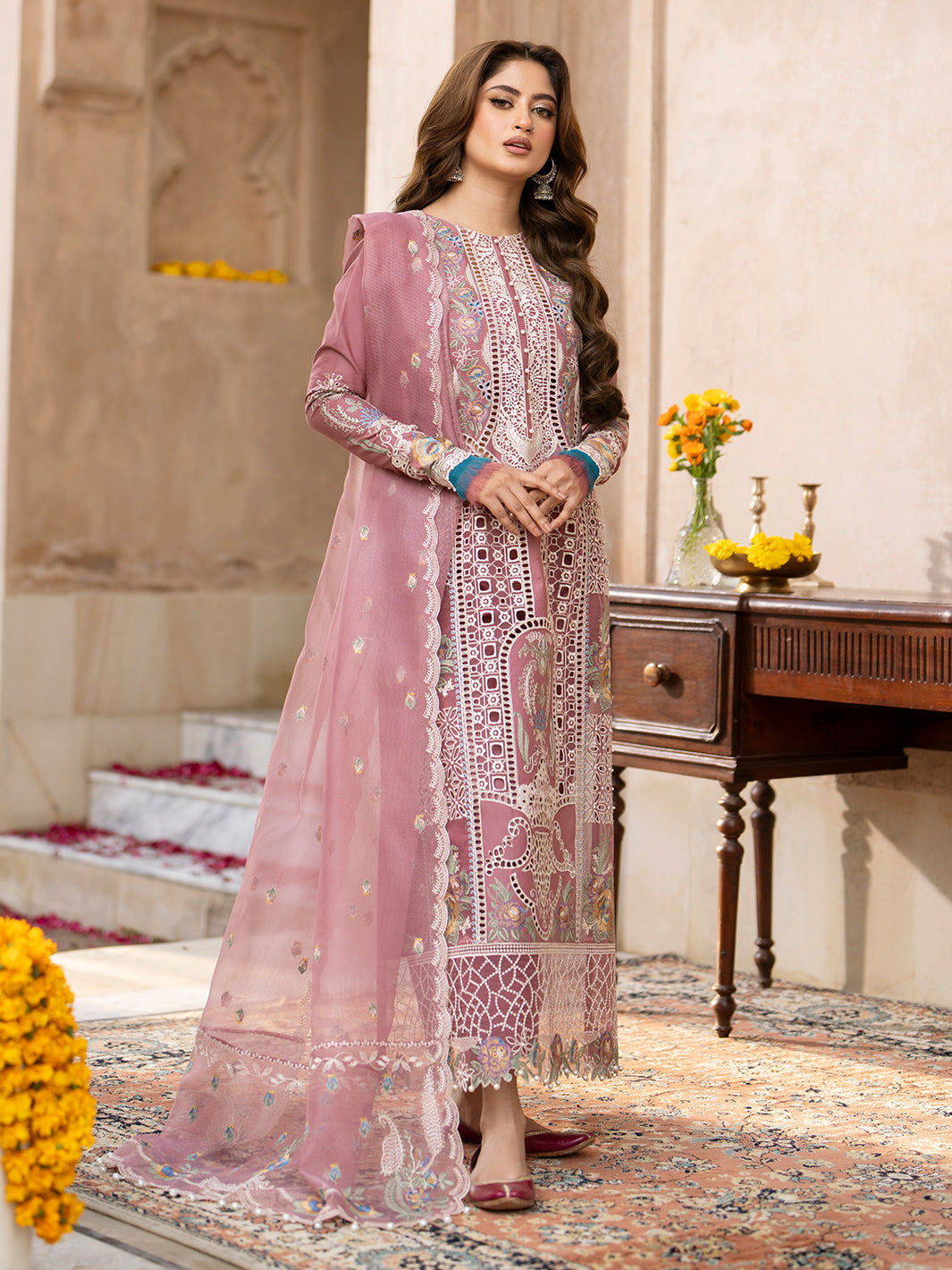 Binilyas | Dilbaro Embroidered Festive Lawn 24 | 407-B by Bin Ilyas - Designer Dress - Type: Ladies Clothes - Available at Libayah - 100% Original