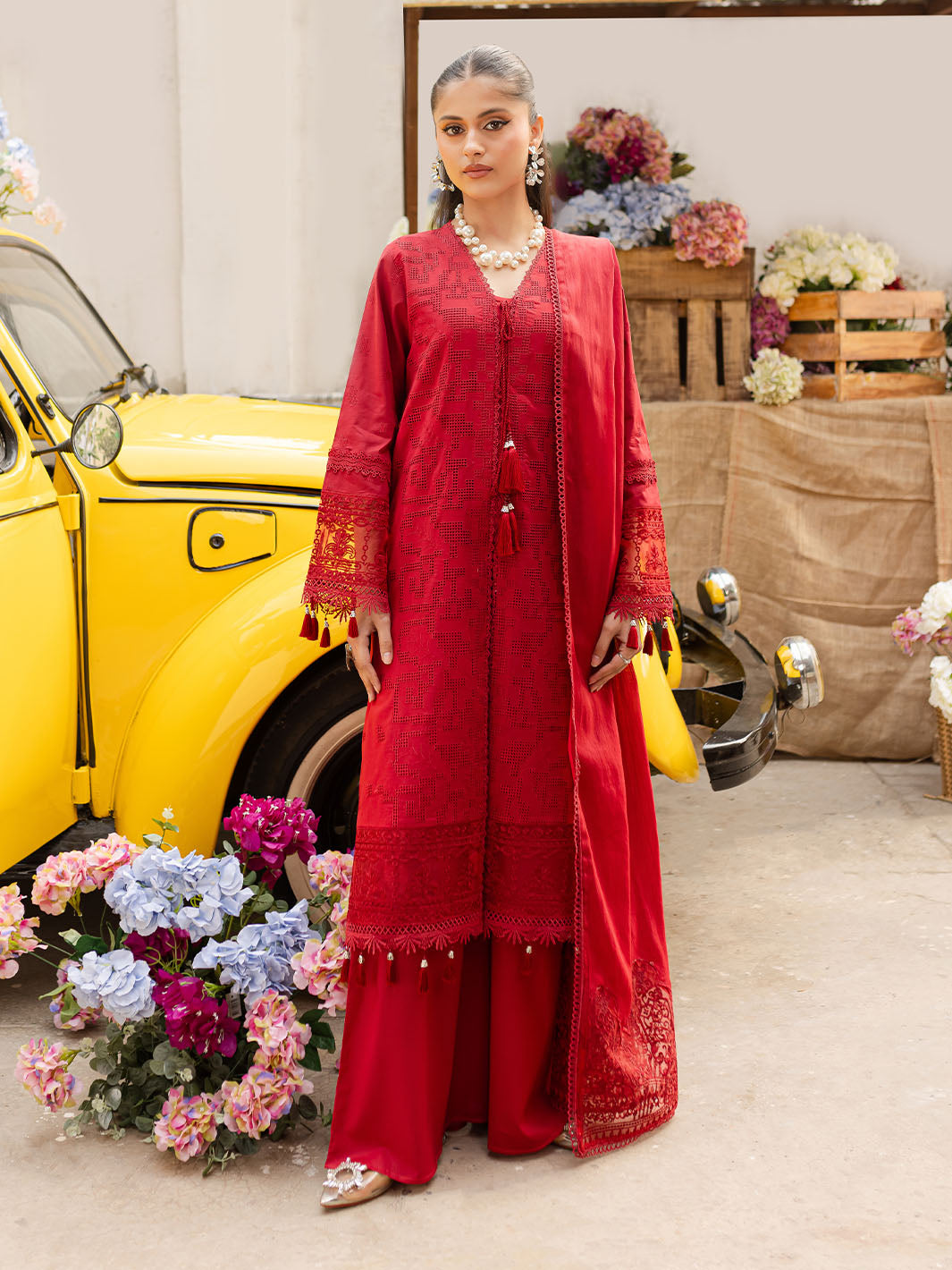 Mahnur | Twilight Luxury Lawn 25 | CARMINE by Mahnur - Designer Dress - Type: Ladies Clothes - Available at Libayah - 100% Original