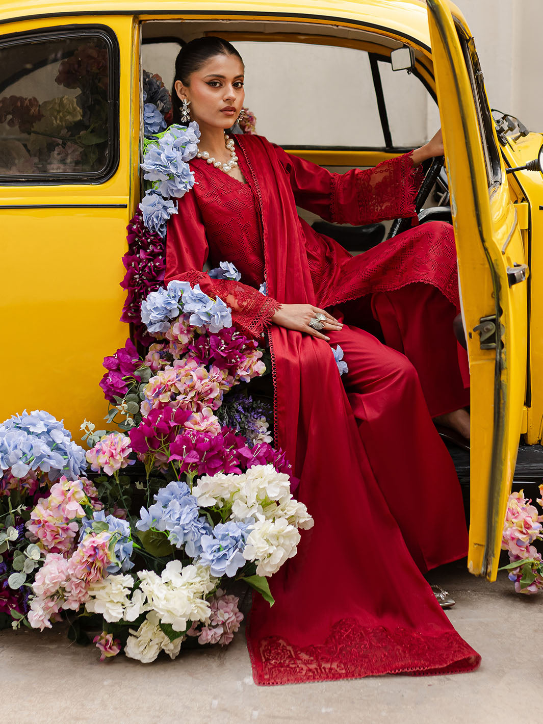 Mahnur | Twilight Luxury Lawn 25 | CARMINE by Mahnur - Designer Dress - Type: Ladies Clothes - Available at Libayah - 100% Original
