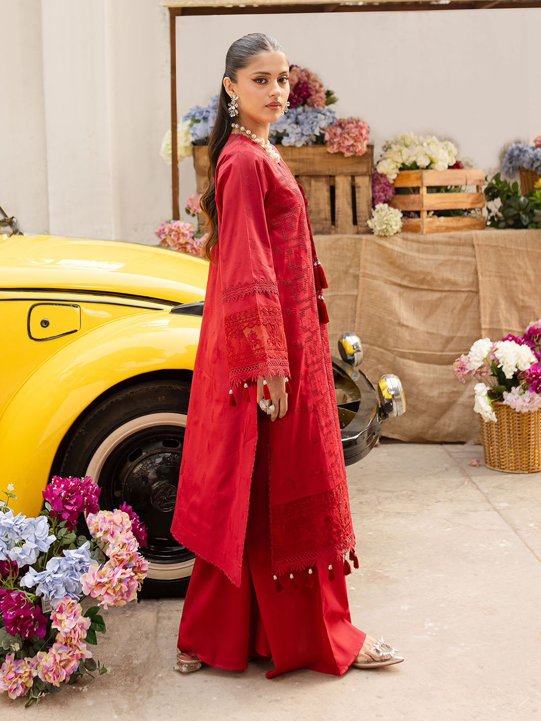 Mahnur | Twilight Luxury Lawn 25 | CARMINE by Mahnur - Designer Dress - Type: Ladies Clothes - Available at Libayah - 100% Original