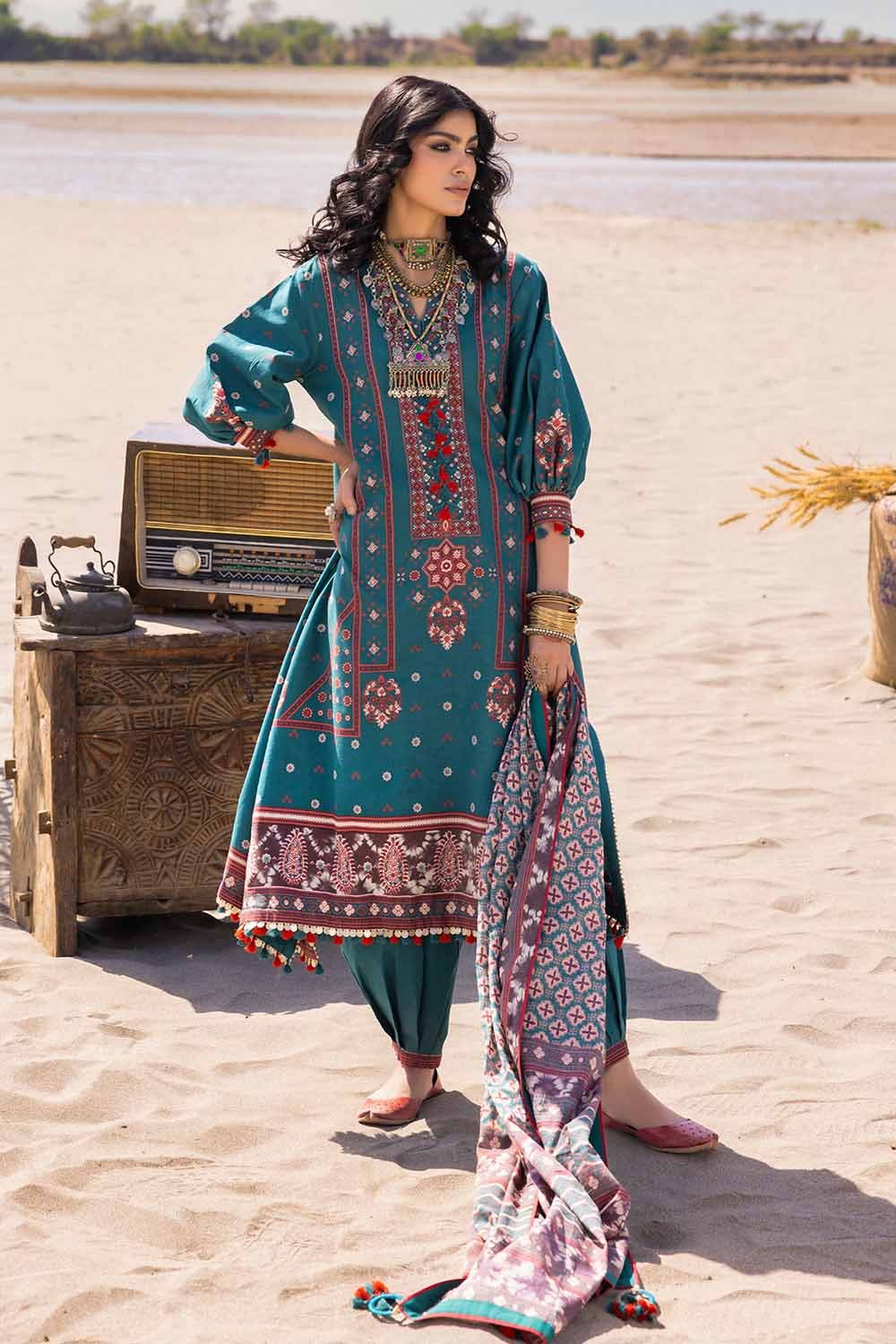 Gul Ahmed | Ajrak Kahani | CL-42115 by Gul Ahmed - Designer Dress - Type: Ladies Clothes - Available at Libayah - 100% Original