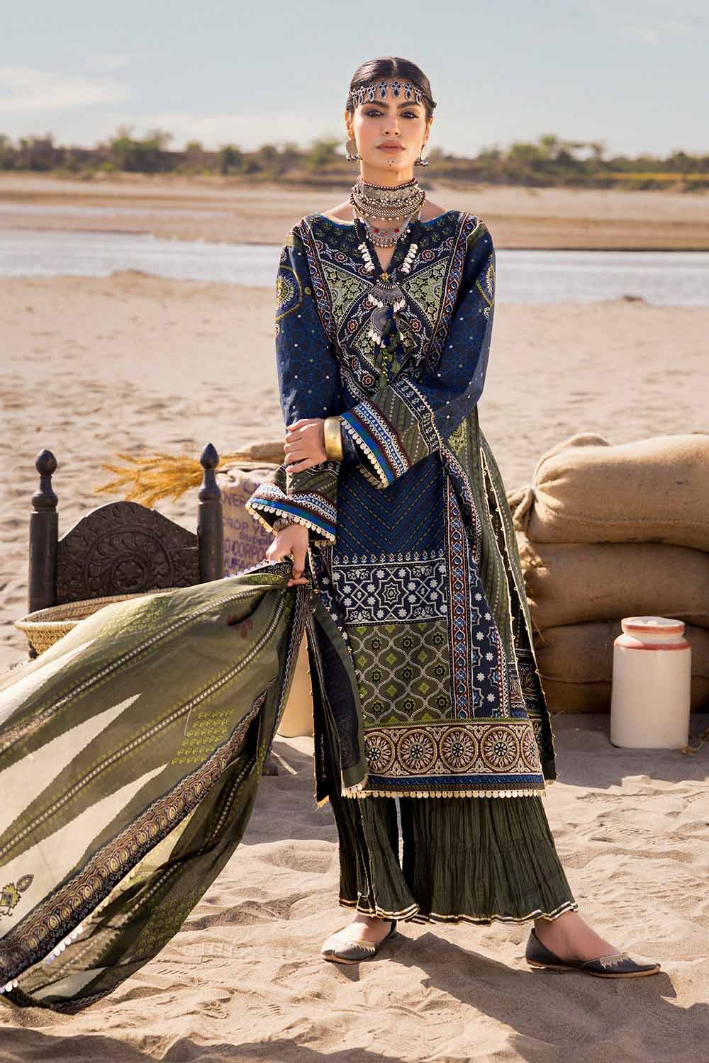 Gul Ahmed | Ajrak Kahani | CL-42119 by Gul Ahmed - Designer Dress - Type: Ladies Clothes - Available at Libayah - 100% Original