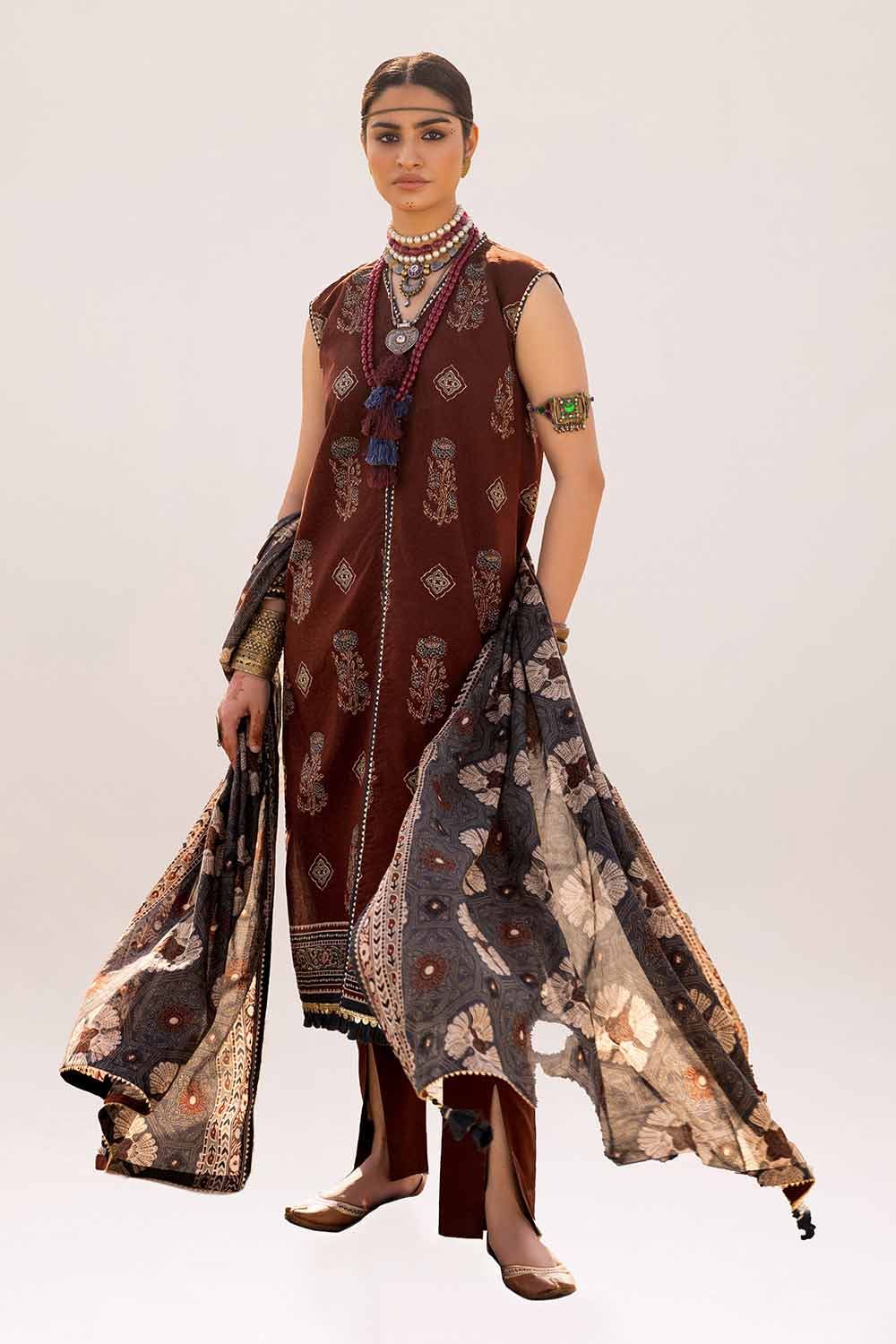 Gul Ahmed | Ajrak Kahani | CL-42120 by Gul Ahmed - Designer Dress - Type: Ladies Clothes - Available at Libayah - 100% Original