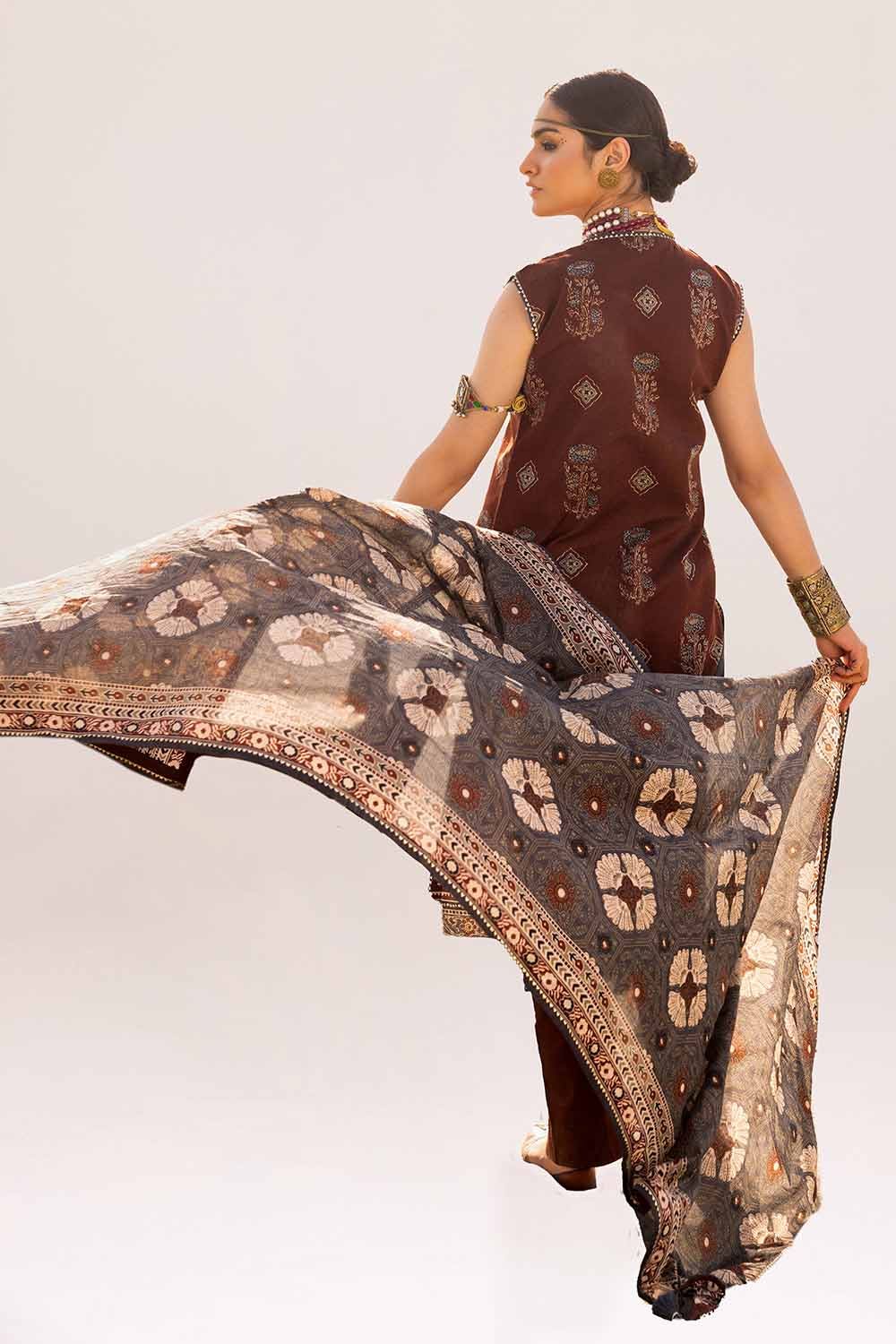 Gul Ahmed | Ajrak Kahani | CL-42120 by Gul Ahmed - Designer Dress - Type: Ladies Clothes - Available at Libayah - 100% Original